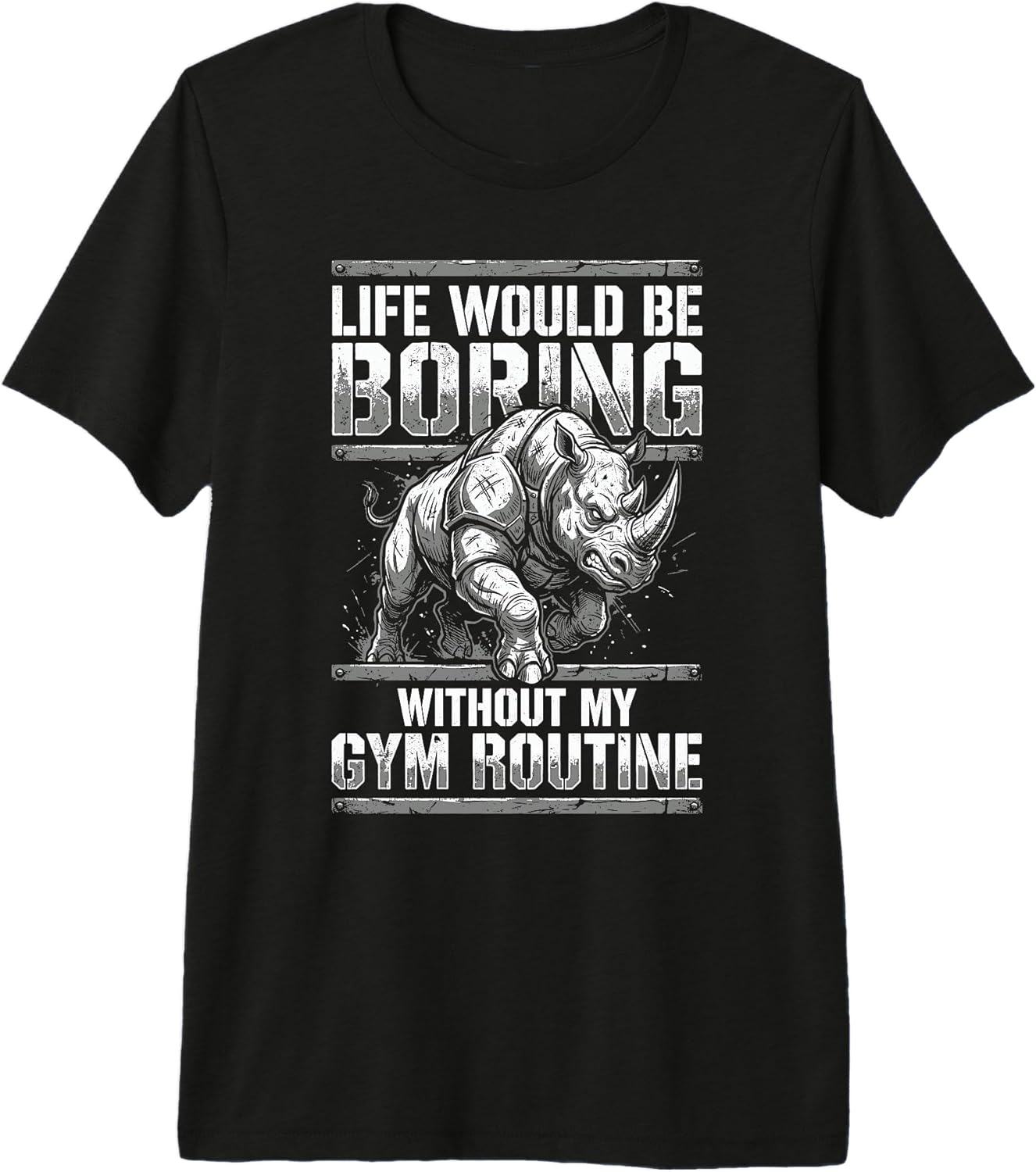 Rhino Power Bodybuilding Gym Motivation - Adult & Kids T-Shirts, Sweatshirts & Hoodies apparel design preview 1