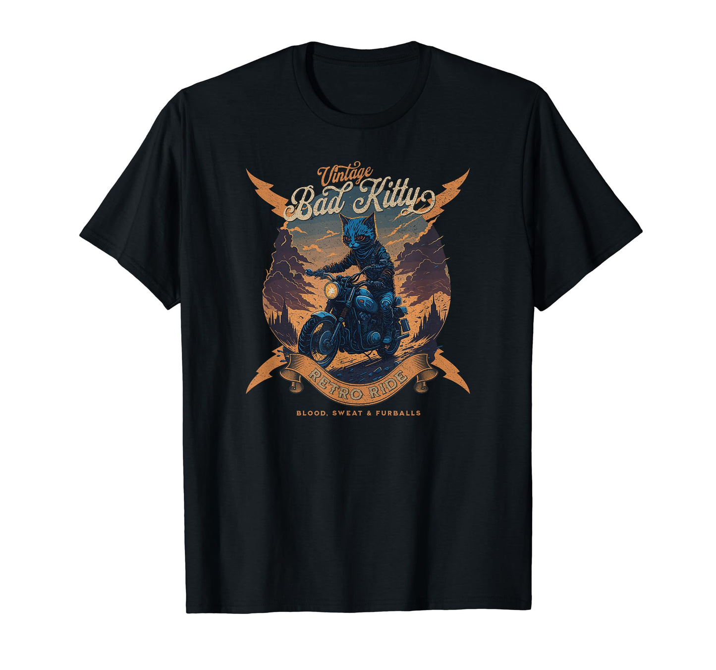 Bad Kitty Ride Cat Motorcycle T-Shirt - Trendy Graphic Unisex - T-Shirt, Sweatshirt, Hoodie