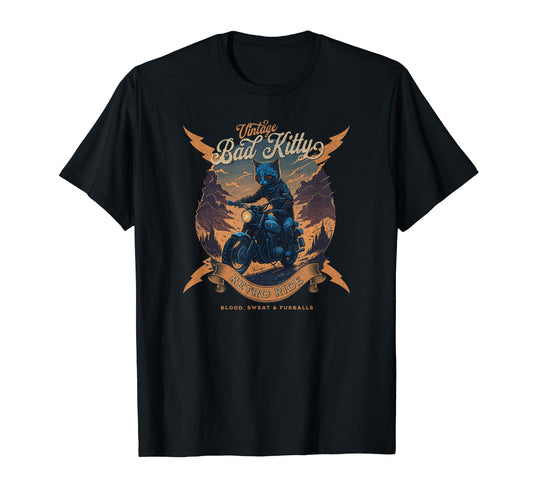 Bad Kitty Ride Cat Motorcycle T-Shirt - Trendy Graphic Unisex - T-Shirt, Sweatshirt, Hoodie