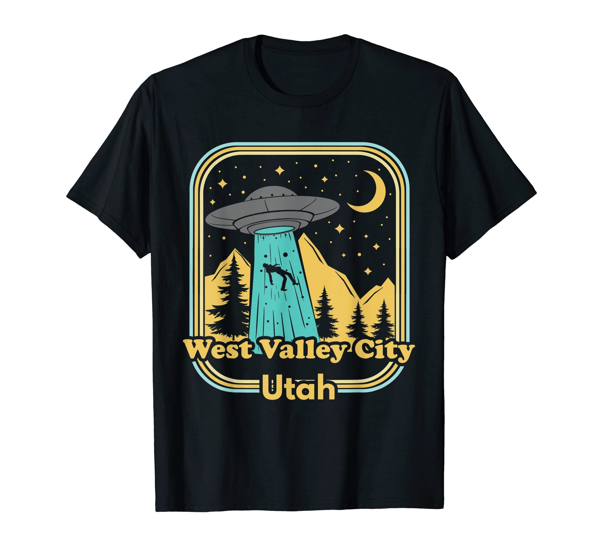 West Valley City Utah Ufo Alien 80S T-Shirt - Unique Graphic for Adults - T-Shirt, Sweatshirt, Hoodie