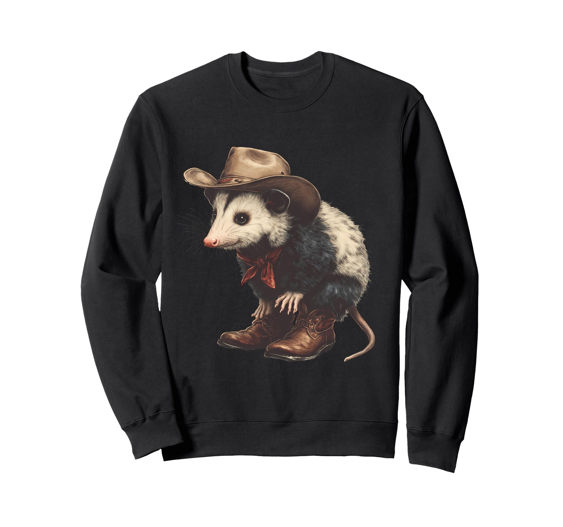 Opossum Cowboy Rodeo Cowgirl Western Sweatshirt - Graphic Print for Adults - T-Shirt, Sweatshirt, Hoodie