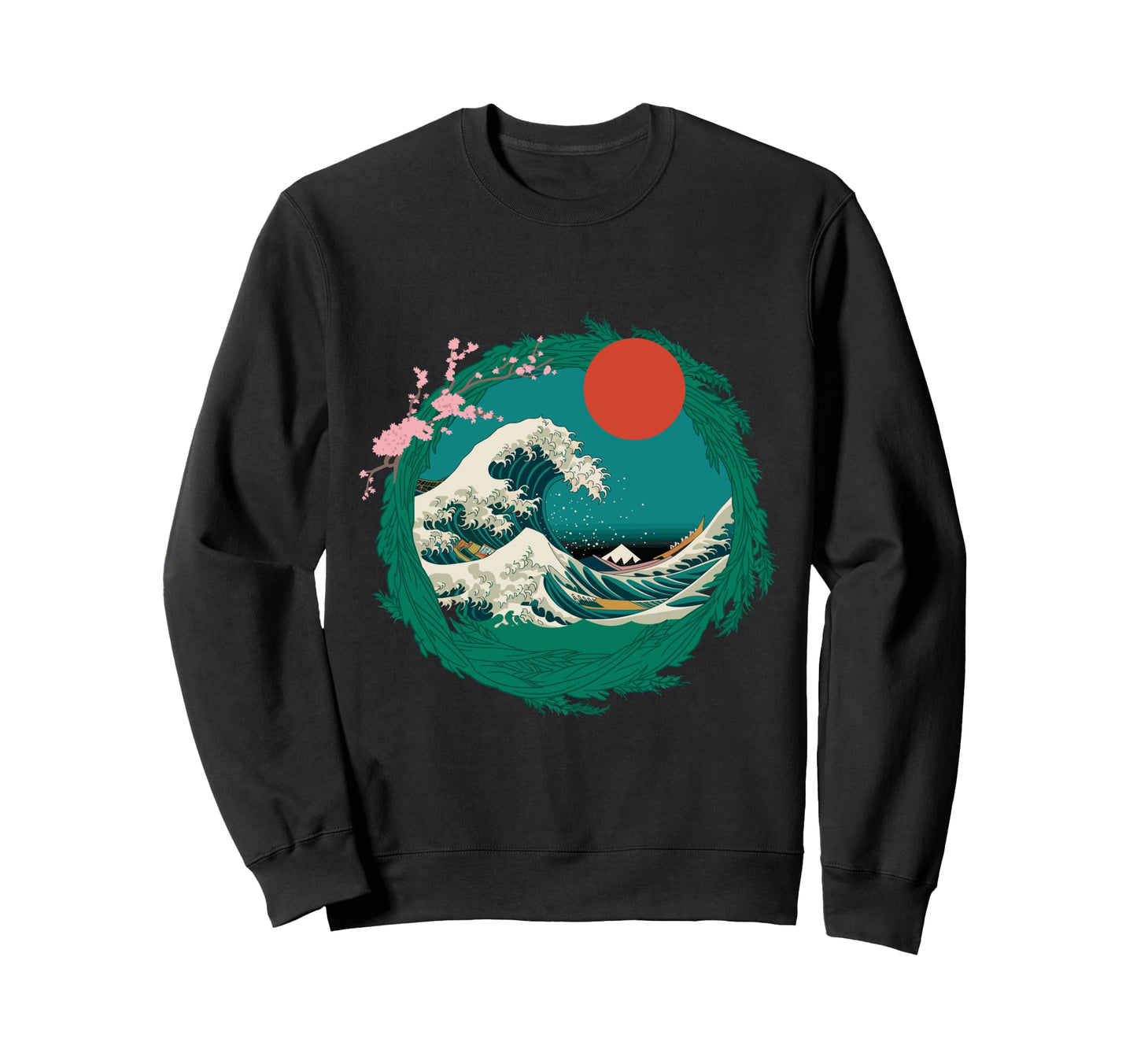 Big Wave Vaporwave Aesthetic Sweatshirt - Casual Everyday Wear for Adults - T-Shirt, Sweatshirt, Hoodie