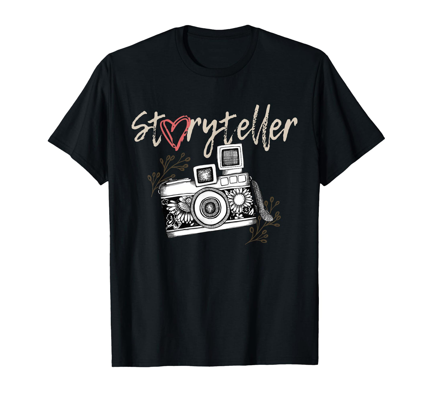 Floral Camera Photography Photographer T-Shirt - Trendy Graphic Unisex - T-Shirt, Sweatshirt, Hoodie