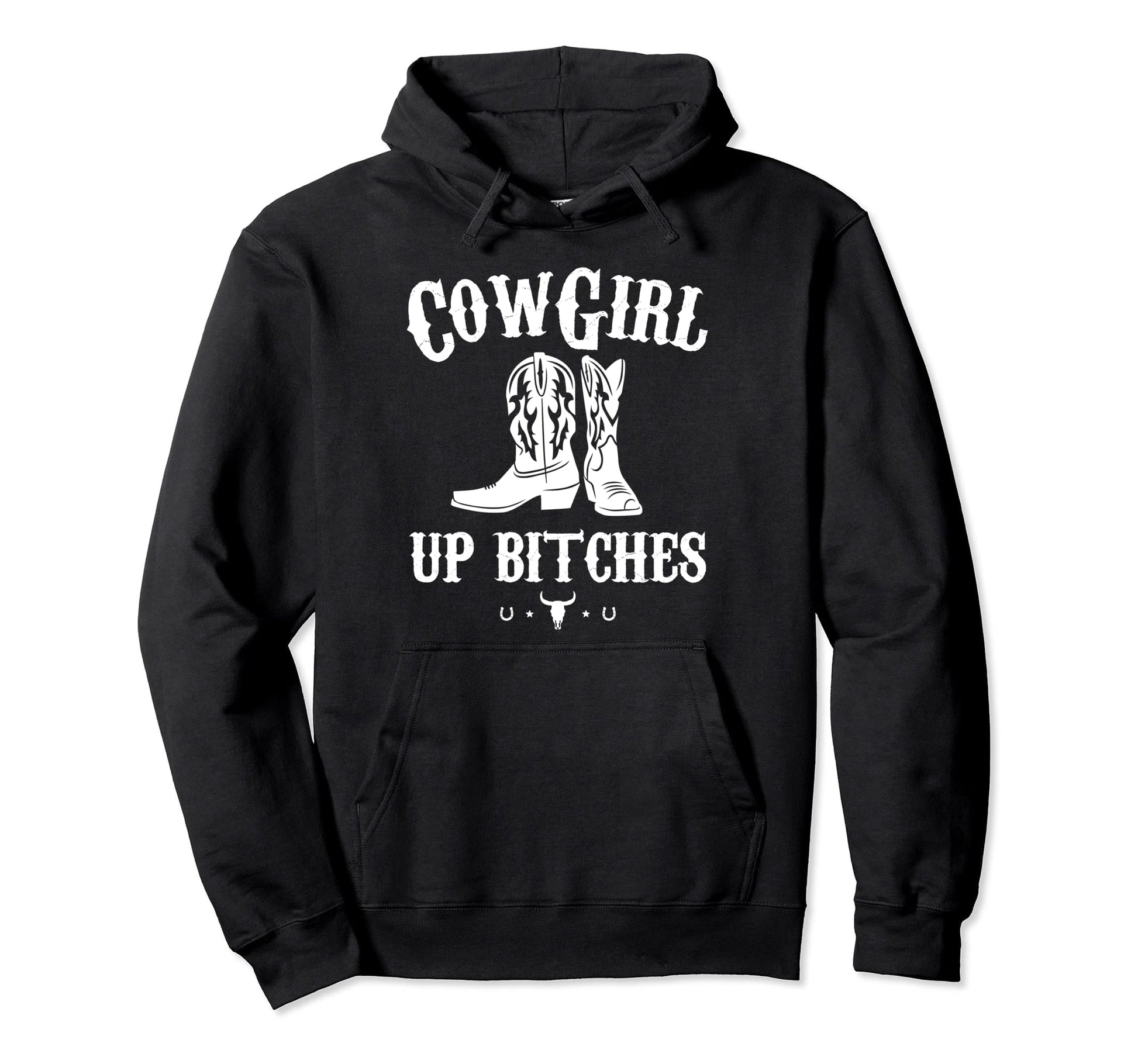 Western Cowgirl Yeehaw Hippie Boho Hoodie - Custom Art Print for Adults - T-Shirt, Sweatshirt, Hoodie