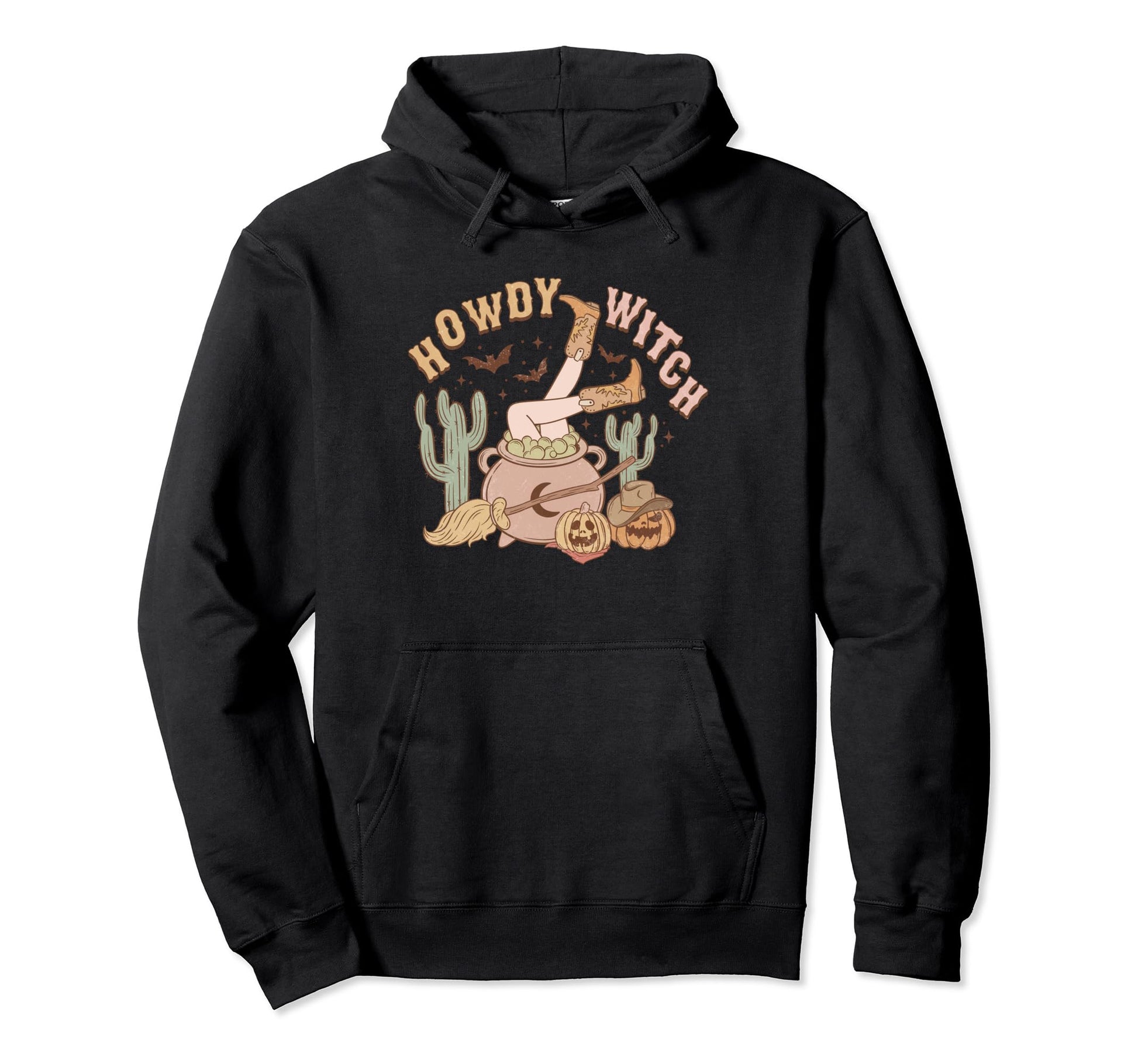 Western Halloween Howdy Witch Pumpkin Hoodie - Unique Graphic Men Women - T-Shirt, Sweatshirt, Hoodie
