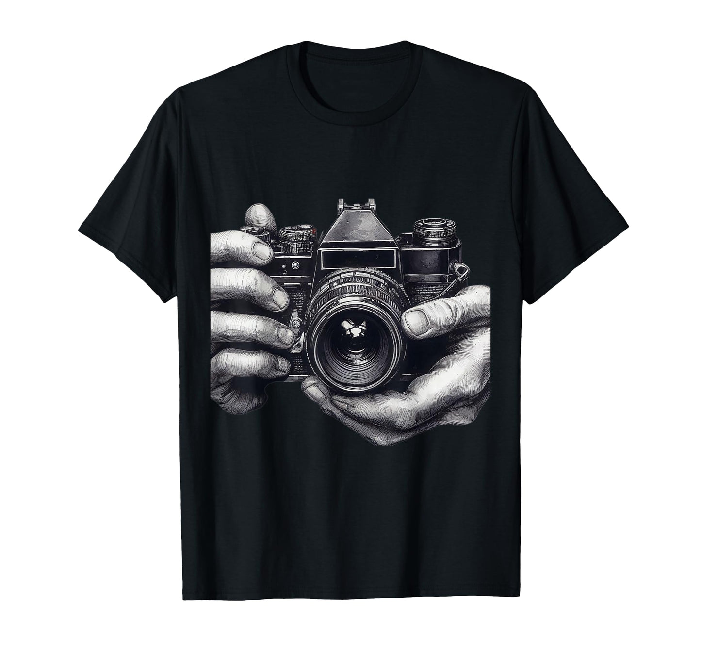 Slr Camera Hand Photojournalist T-Shirt - Casual Everyday Wear Unisex - T-Shirt, Sweatshirt, Hoodie