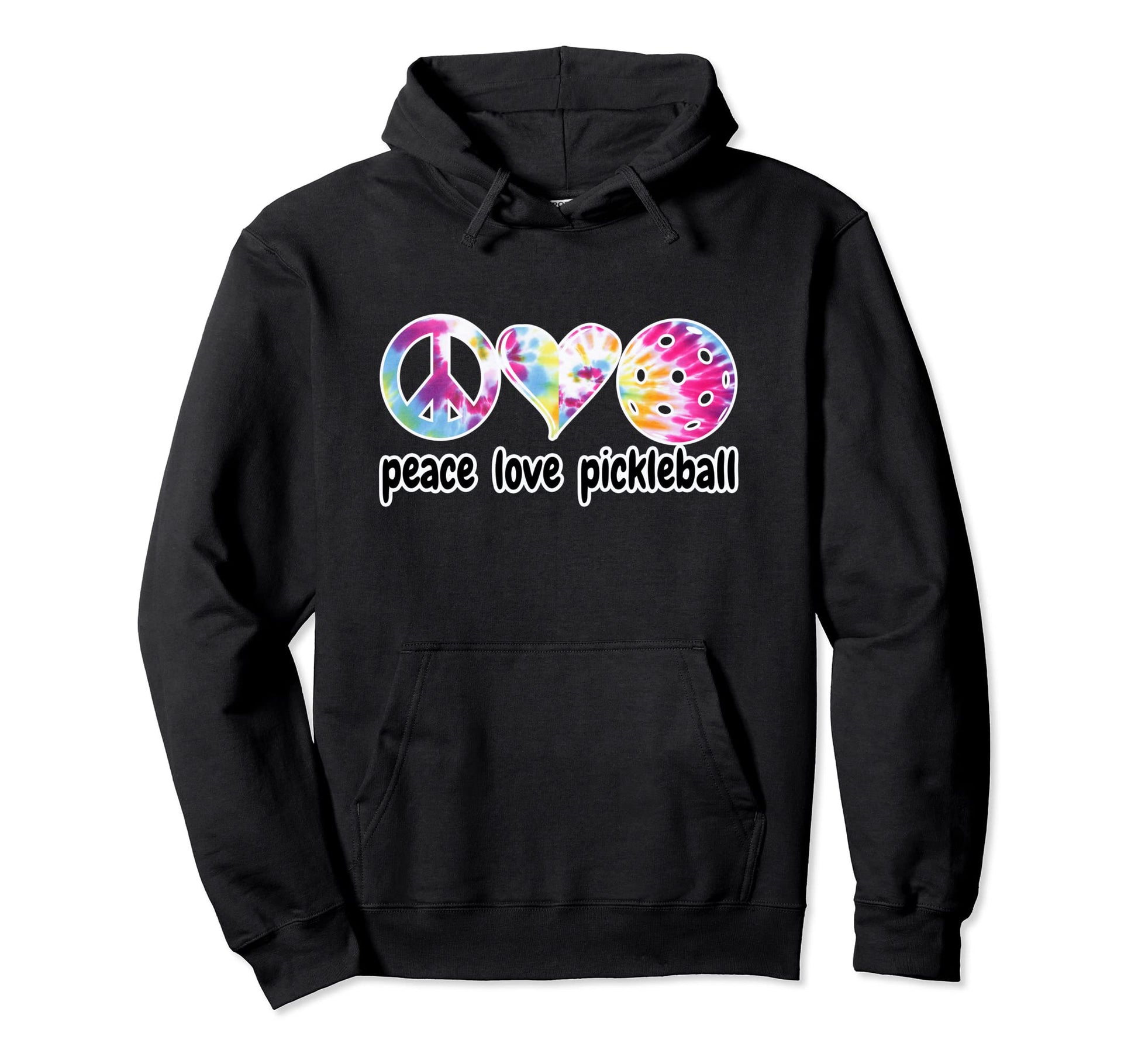 Pickleball Tie Dye Pickleballers Peace Hoodie - Unique Graphic Men Women - T-Shirt, Sweatshirt, Hoodie