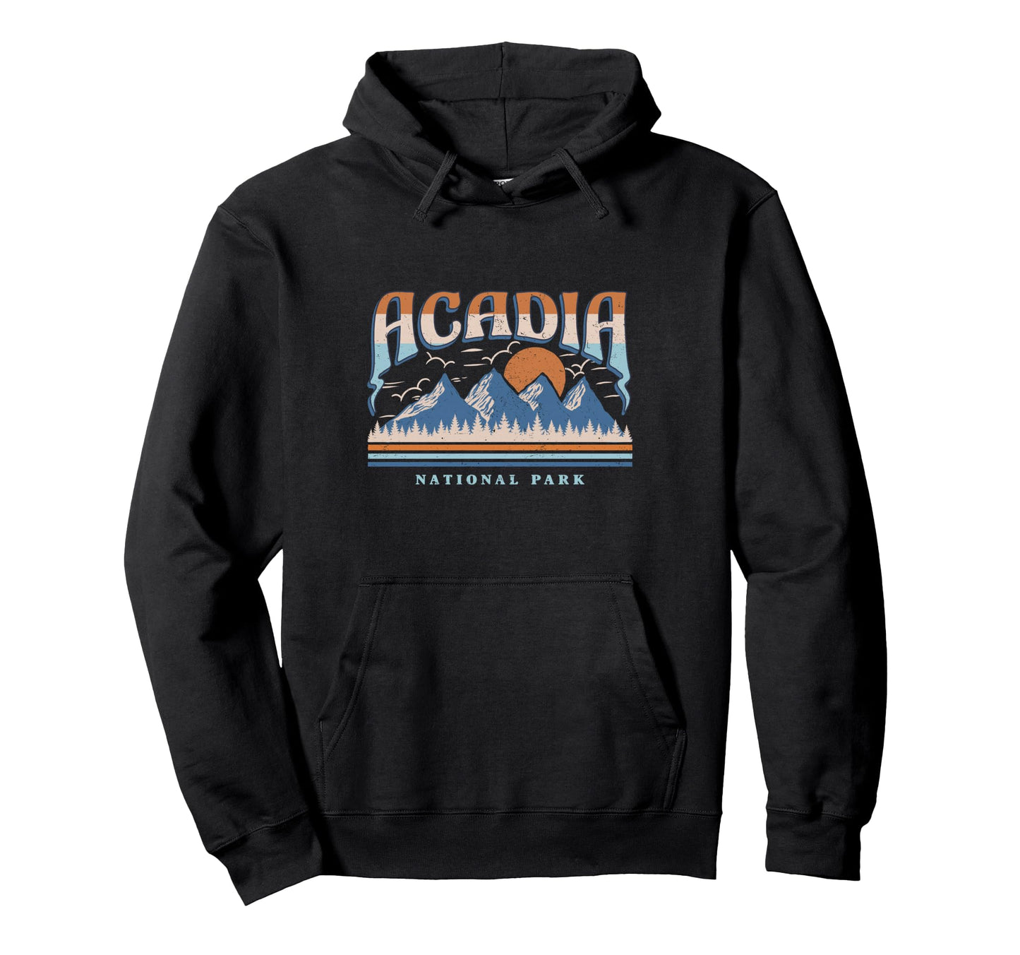 Acadia National Park Maine Mountains 80S Hoodie - Minimalist Print Unisex - T-Shirt, Sweatshirt, Hoodie