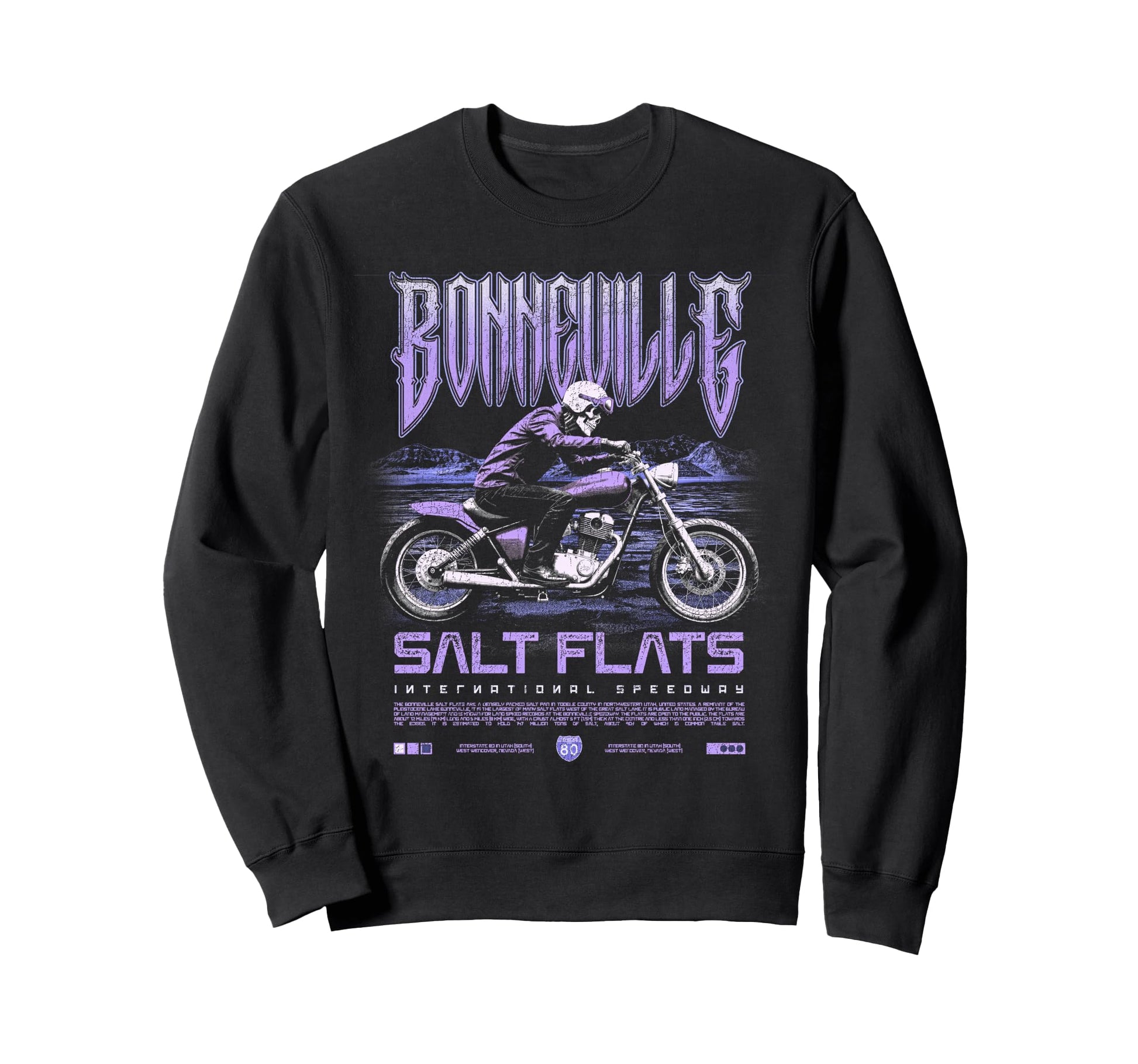 Bonneville Salt Flats Motorcycle Racing Sweatshirt - Trendy Graphic Unisex - T-Shirt, Sweatshirt, Hoodie