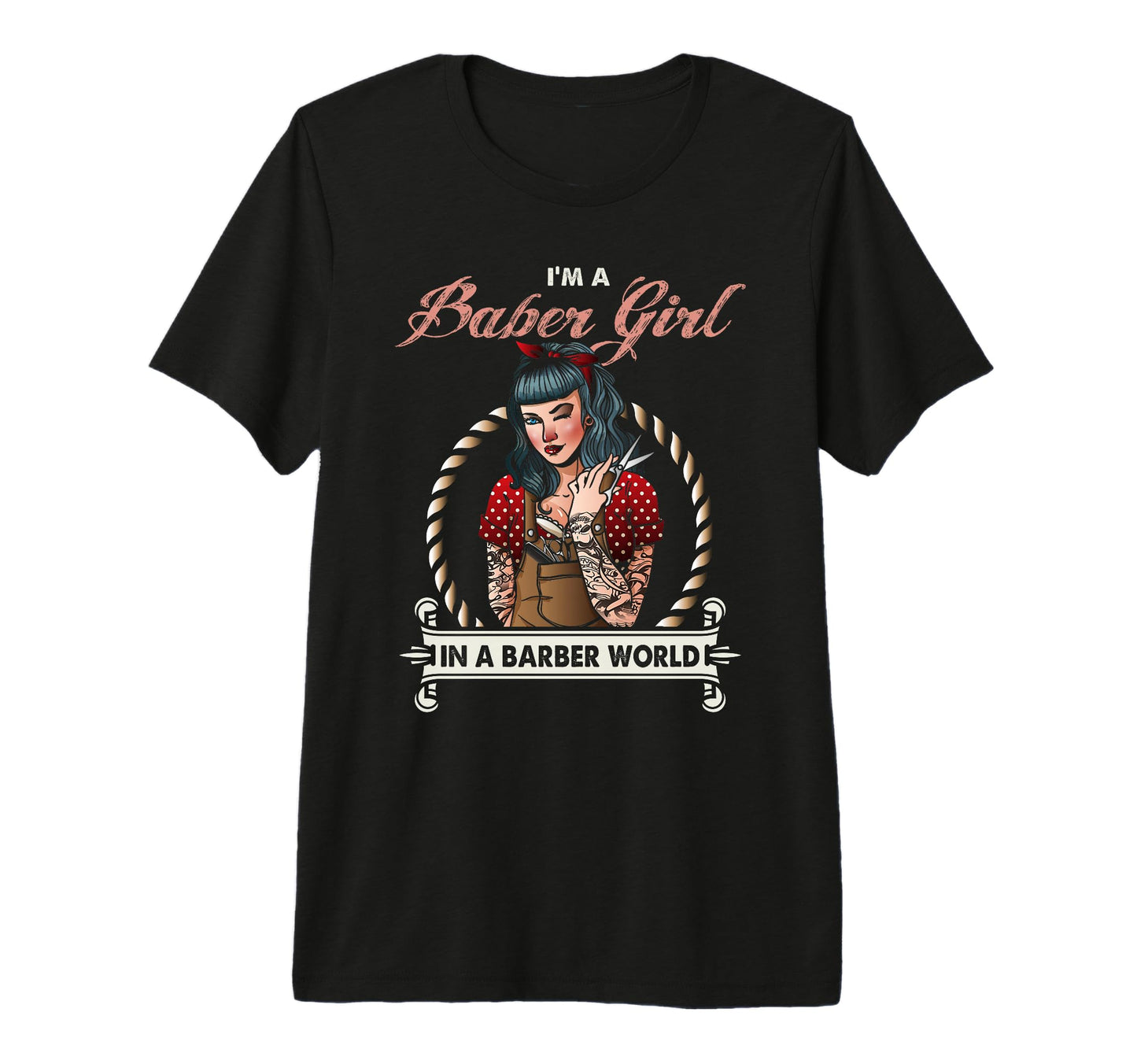 Barber Pinup Barber World Tri Blend T-Shirt - Fun Novelty Design Unisex - T-Shirt, Sweatshirt, Hoodie