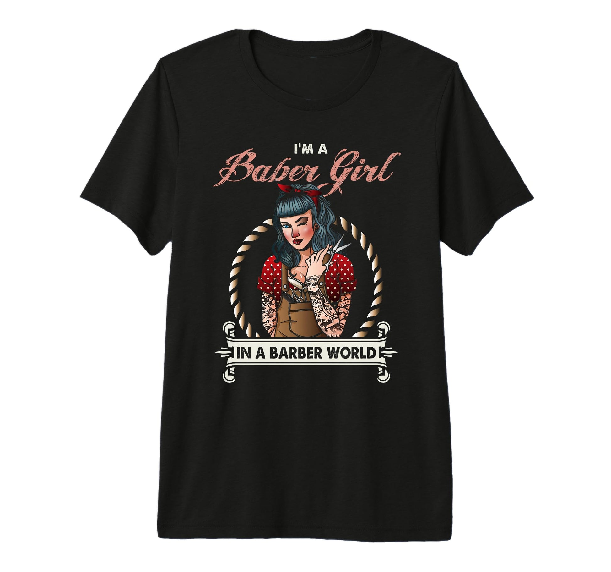 Barber Pinup Barber World Tri Blend T-Shirt - Fun Novelty Design Unisex - T-Shirt, Sweatshirt, Hoodie