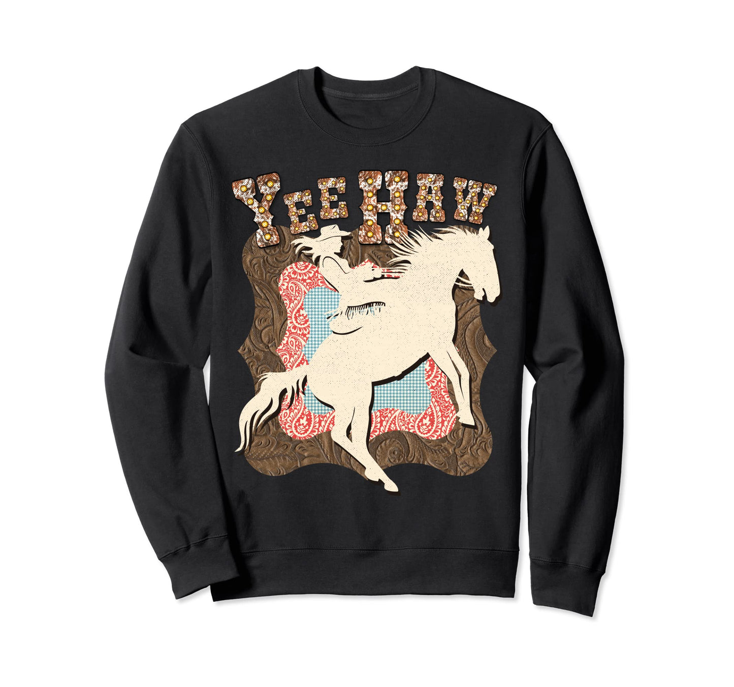 Western Yeehaw Howdy Cowgirl Sweatshirt - Minimalist Print for Adults - T-Shirt, Sweatshirt, Hoodie