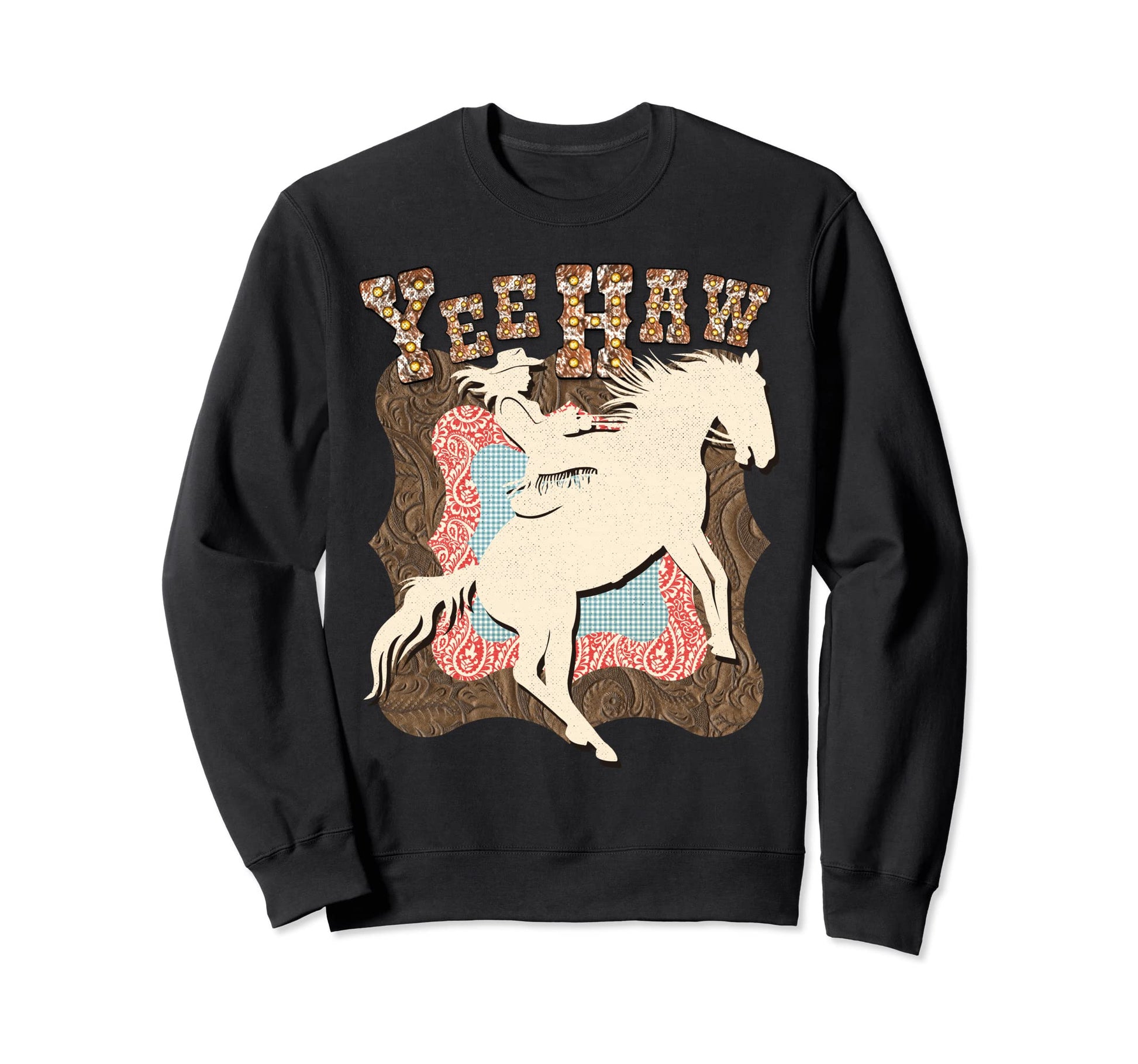 Western Yeehaw Howdy Cowgirl Sweatshirt - Minimalist Print for Adults - T-Shirt, Sweatshirt, Hoodie