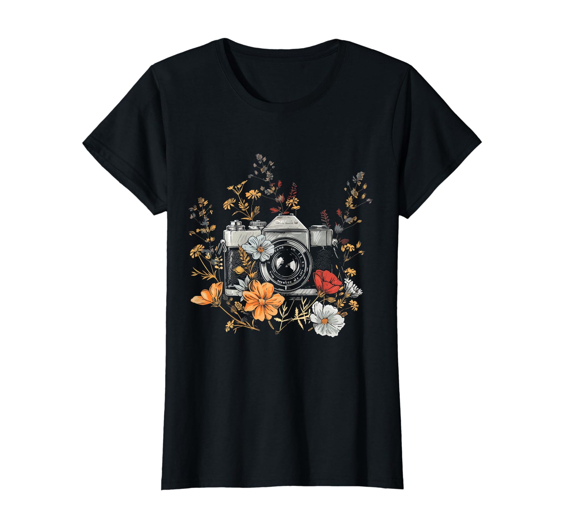 Photographer Camera Flowers T-Shirt - Aesthetic Graphic Men Women - T-Shirt, Sweatshirt, Hoodie