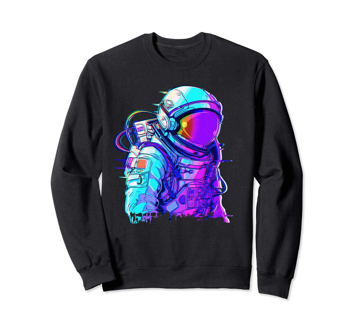 Cyber Astronaut Vaporwave Aesthetic Sweatshirt - Graphic Print for Adults - T-Shirt, Sweatshirt, Hoodie