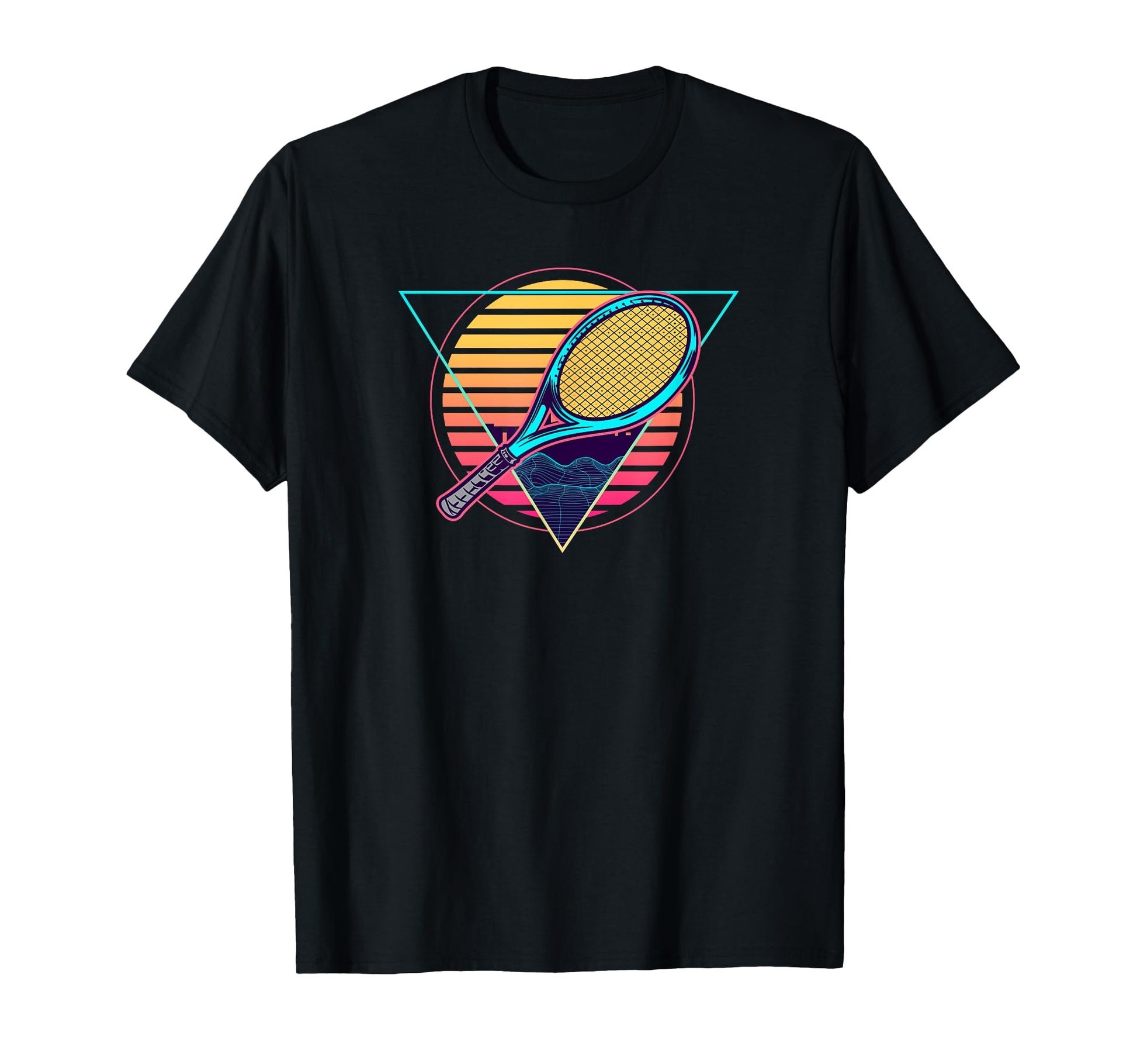 Futuristic Tennis Synthwave Vaporwave T-Shirt - Graphic Print Unisex - T-Shirt, Sweatshirt, Hoodie