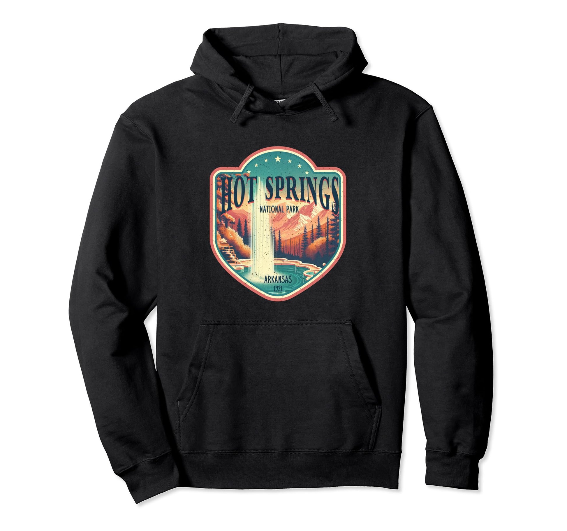 Hot Springs National Park Arkansas 1921 Hoodie - Minimalist Print Unisex - T-Shirt, Sweatshirt, Hoodie