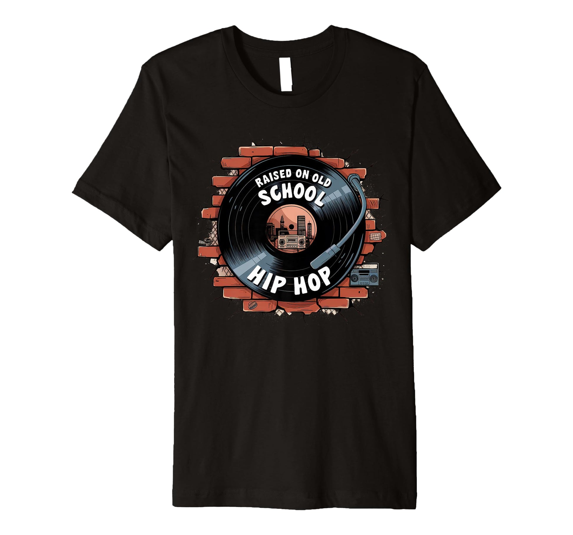 Raised Old School Hip Hop Cassette T-Shirt - Novelty Apparel Men Women - T-Shirt, Sweatshirt, Hoodie