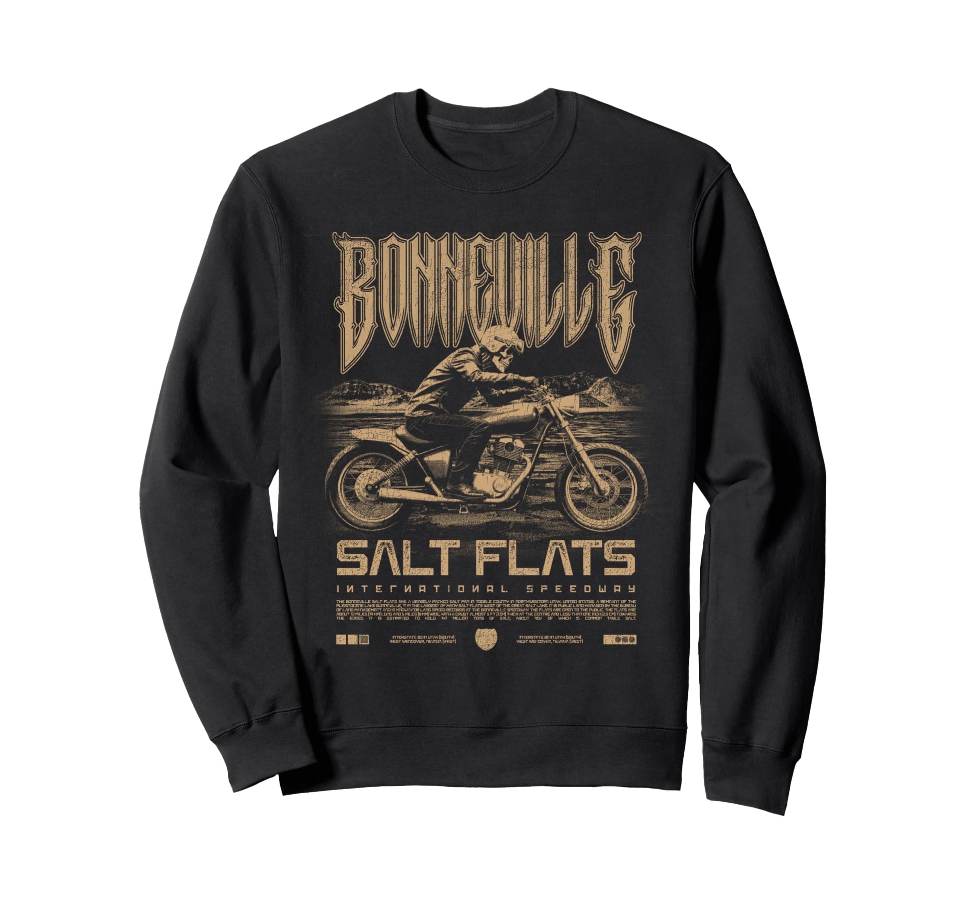 Bonneville Salt Flats Motorcycle Sweatshirt - Streetwear Style Unisex - T-Shirt, Sweatshirt, Hoodie