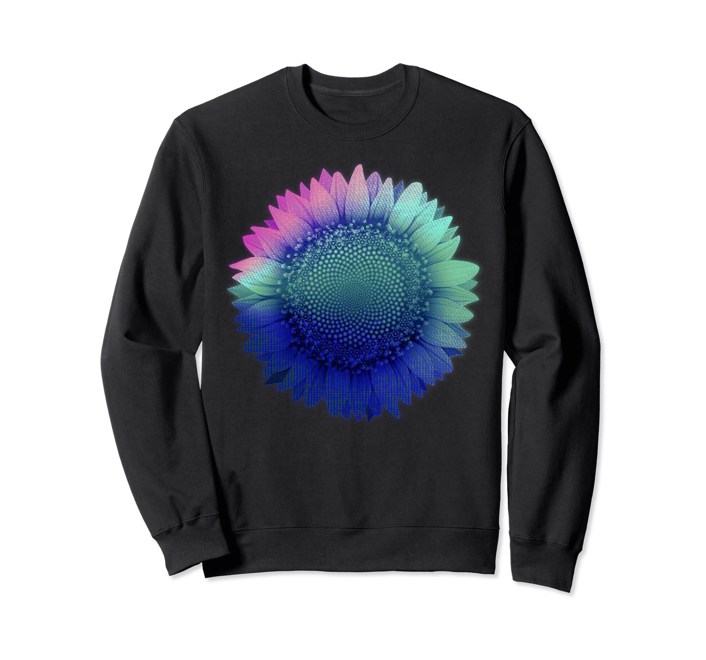 Cyber Aesthetic Sunflower Futurism Sweatshirt - Minimalist Print Unisex - T-Shirt, Sweatshirt, Hoodie