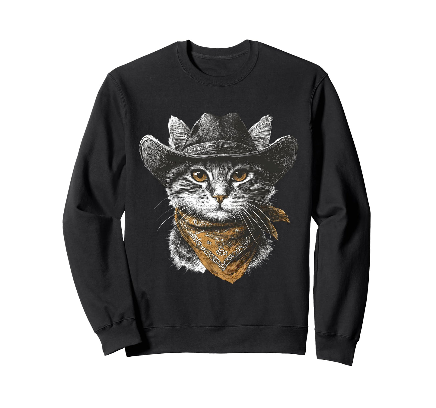 Cat Cowboy Western Country Cowgirl Sweatshirt - Trendy Graphic for Adults - T-Shirt, Sweatshirt, Hoodie