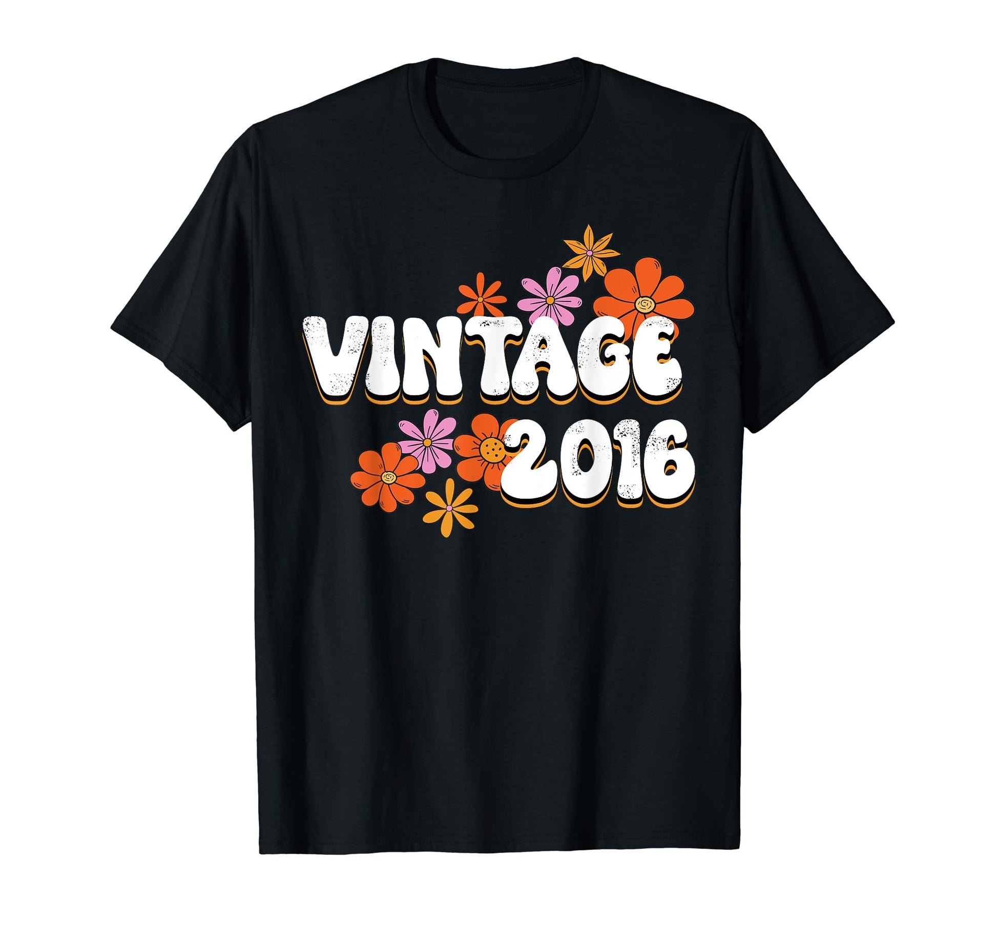 Groovy Hippie 2016 Is Vibe 7Th Birthday T-Shirt - Graphic Print for Adults - T-Shirt, Sweatshirt, Hoodie