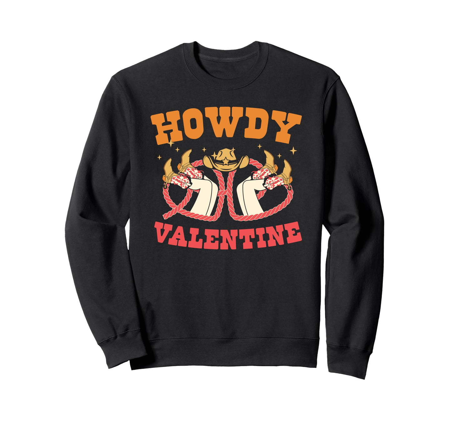 Howdy Valentine Western Valentines Sweatshirt - Minimalist Print Men Women - T-Shirt, Sweatshirt, Hoodie