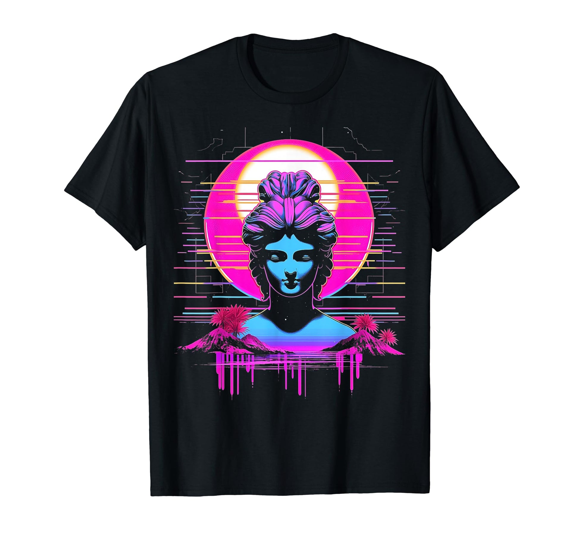 Vaporwave Geisha 80S Synthwave 35 T-Shirt - Custom Art Print Men Women - T-Shirt, Sweatshirt, Hoodie