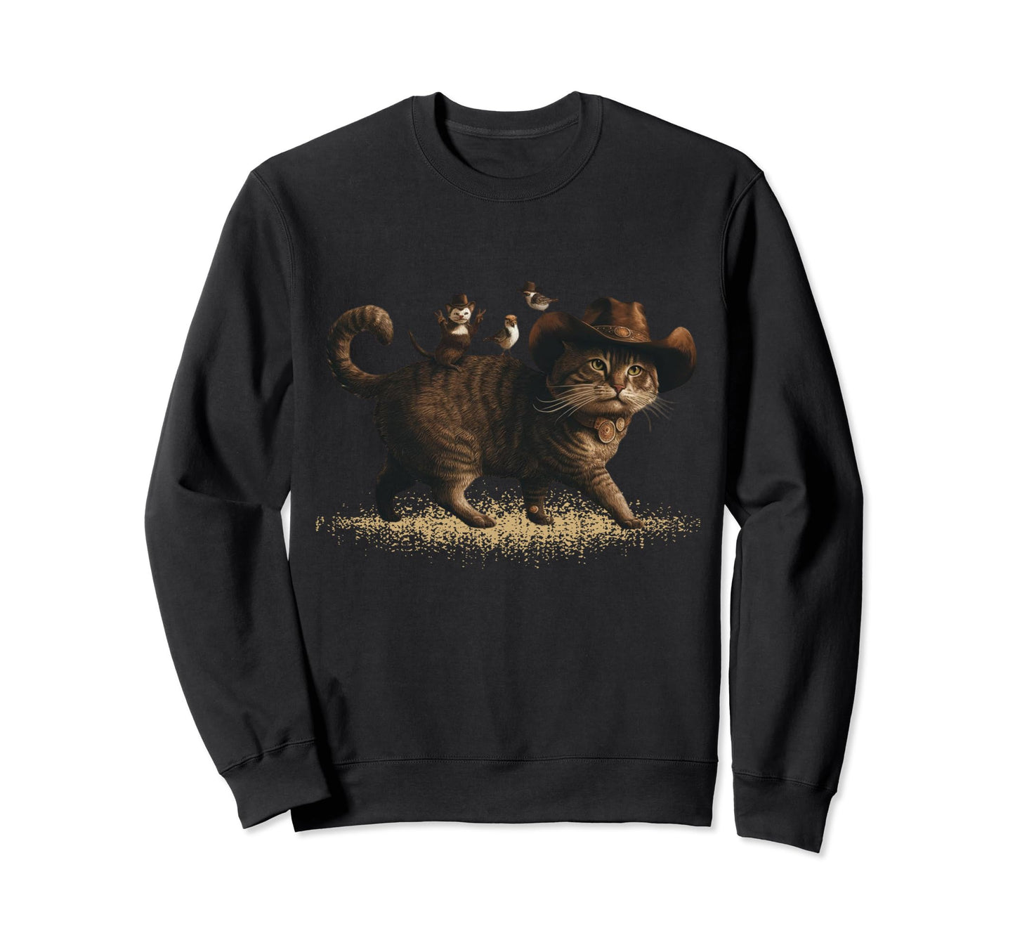 Funny Cowboy Cat Meowdy Country Sweatshirt - Novelty Apparel for Adults - T-Shirt, Sweatshirt, Hoodie