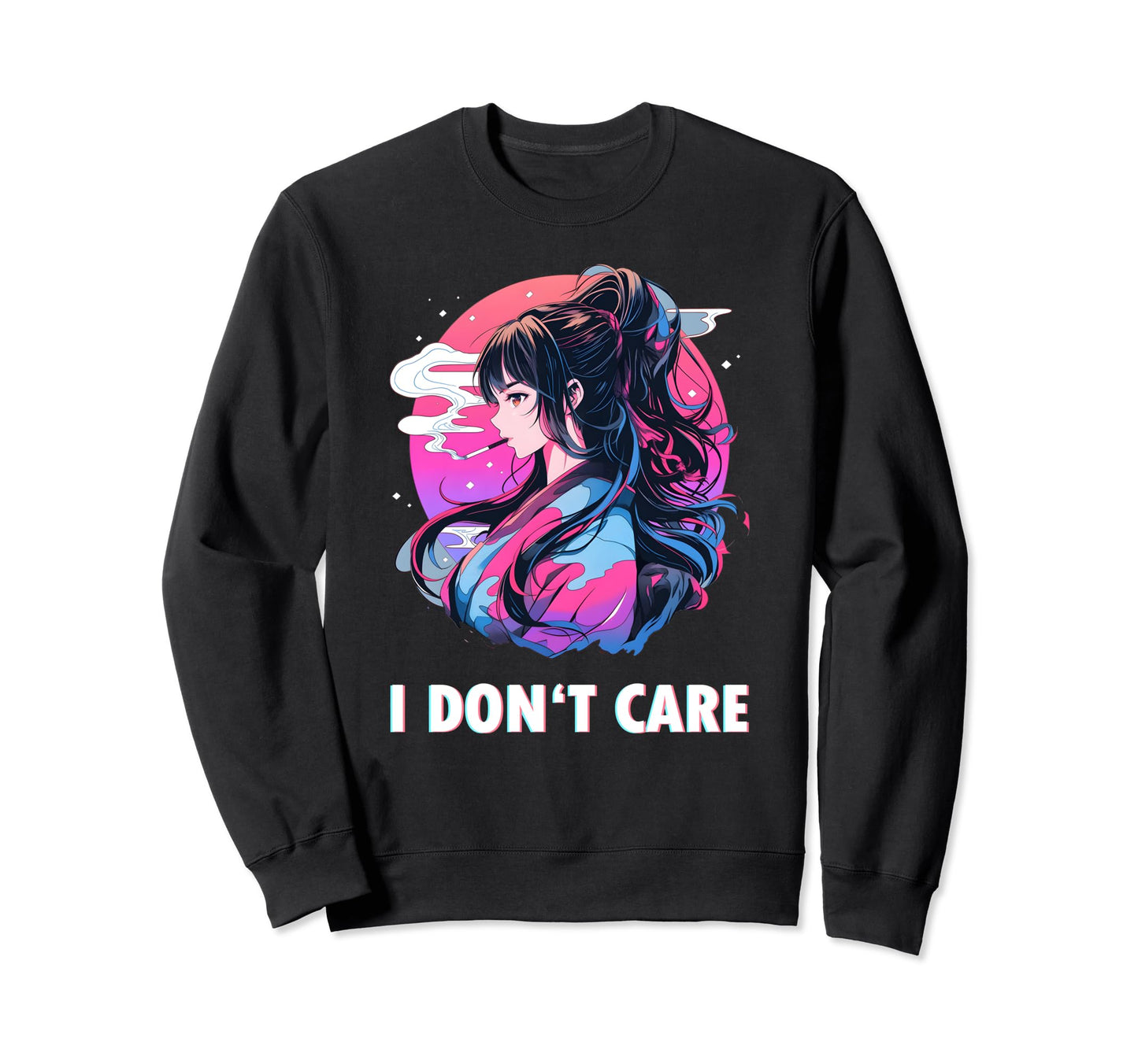 Aesthetic Vaporwave Sad Face Sweatshirt - Minimalist Print Men Women - T-Shirt, Sweatshirt, Hoodie