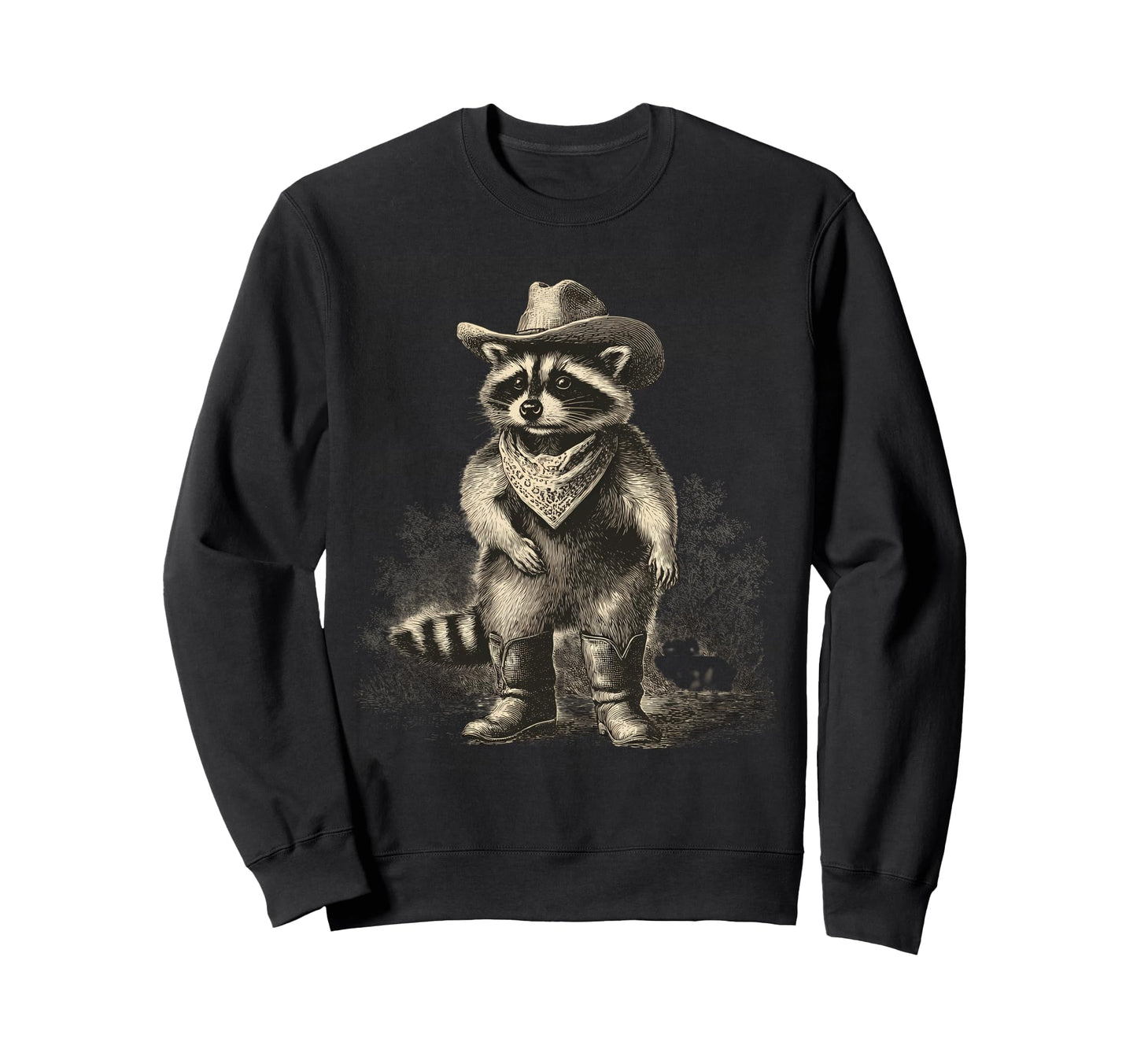 Raccoon Cowboy Rodeo Cowgirl Western Sweatshirt - Custom Art Print Unisex - T-Shirt, Sweatshirt, Hoodie