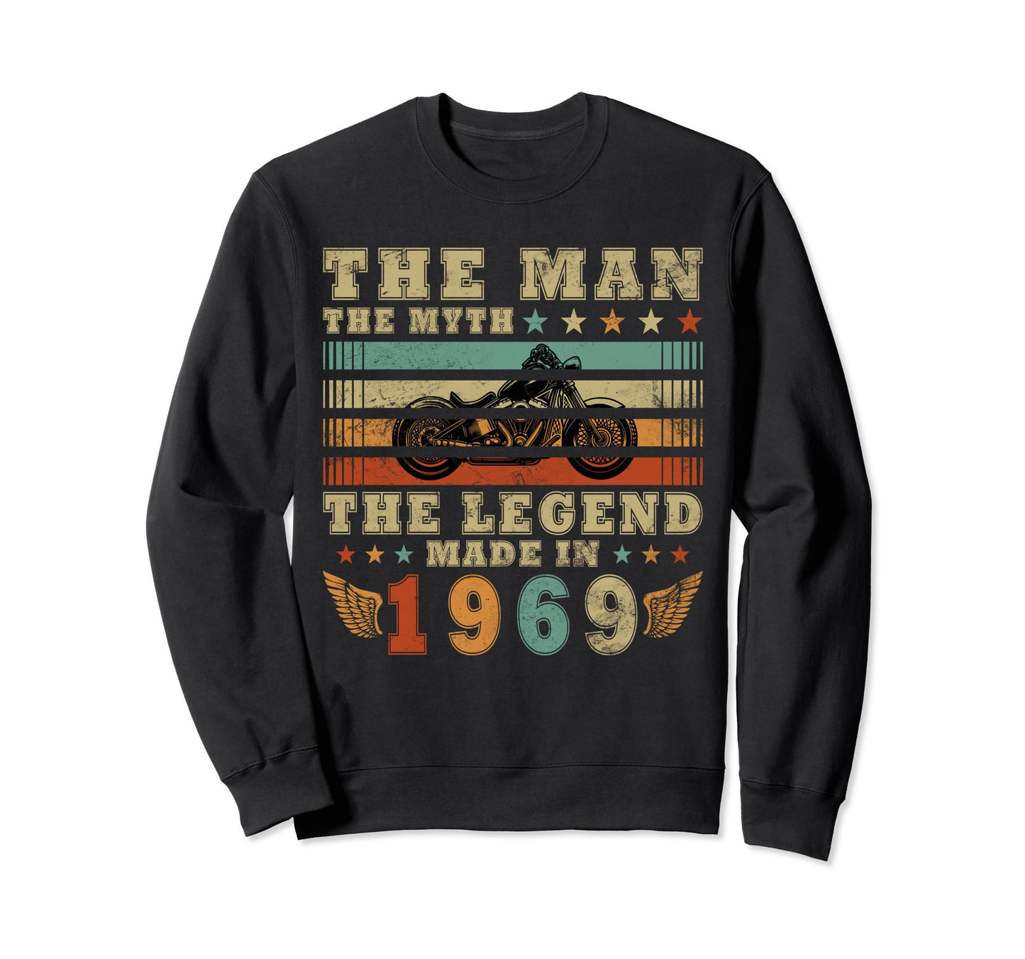 55 Years Biker 1969 Motorcyclist Sweatshirt - Graphic Print for Adults - T-Shirt, Sweatshirt, Hoodie