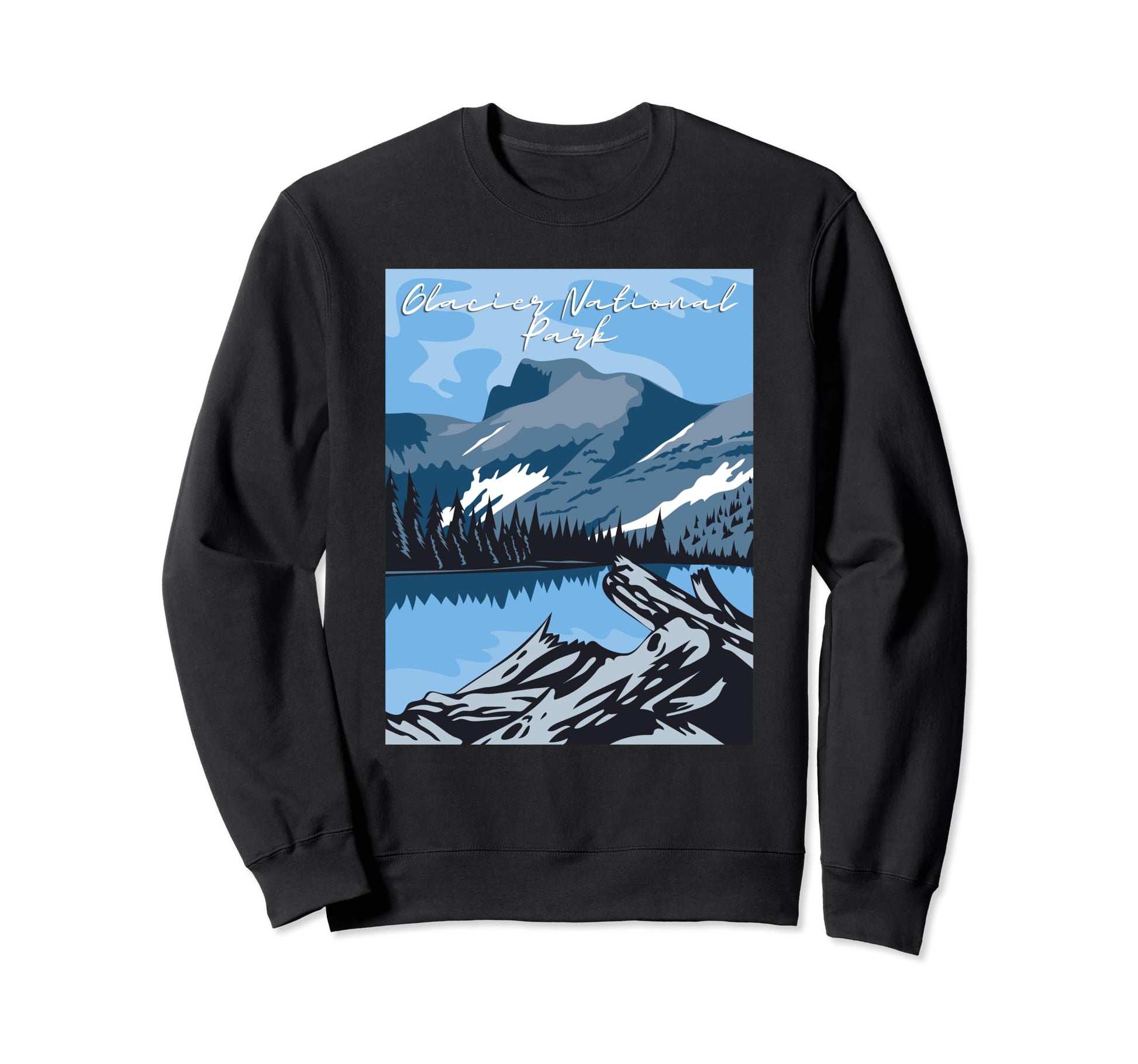 Glacier National Park Camping Lovers Gift Sweatshirt - Graphic Print Unisex - T-Shirt, Sweatshirt, Hoodie