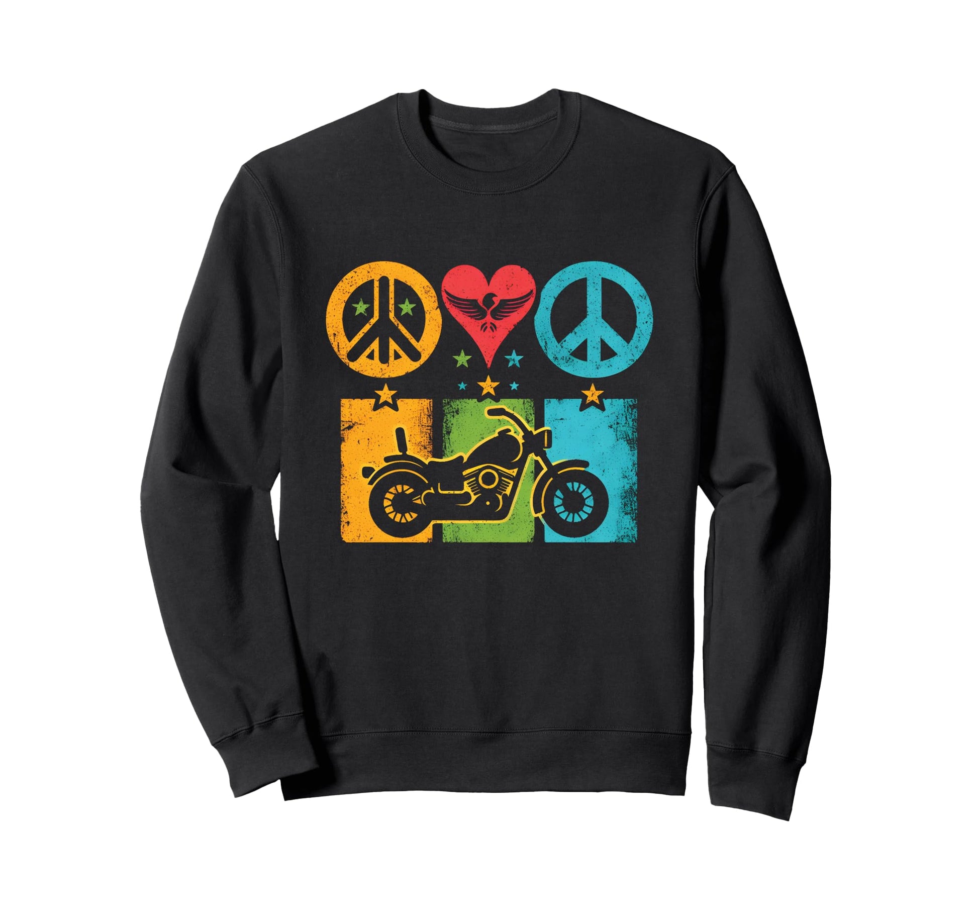 Peace Love And Motorbike Peace Sweatshirt - Minimalist Print for Adults - T-Shirt, Sweatshirt, Hoodie