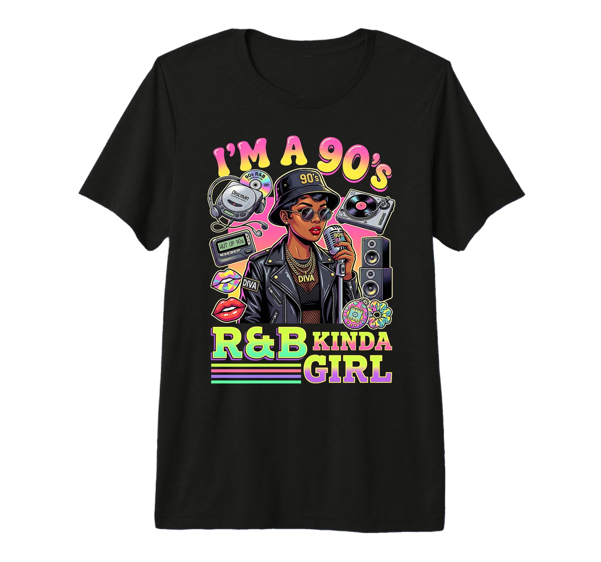 Im 90S Rnb Kinda Diva R And B Tri T-Shirt - Custom Art Print Men Women - T-Shirt, Sweatshirt, Hoodie