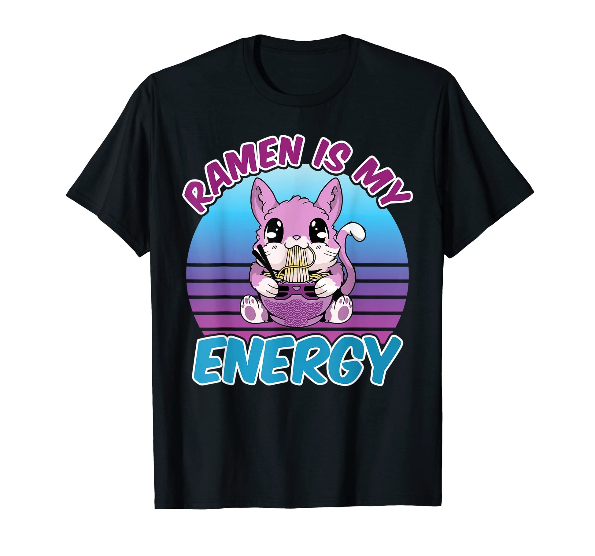 Japanese Kawaii Anime Cat Ramen Gamer T-Shirt - Streetwear Style Men Women - T-Shirt, Sweatshirt, Hoodie