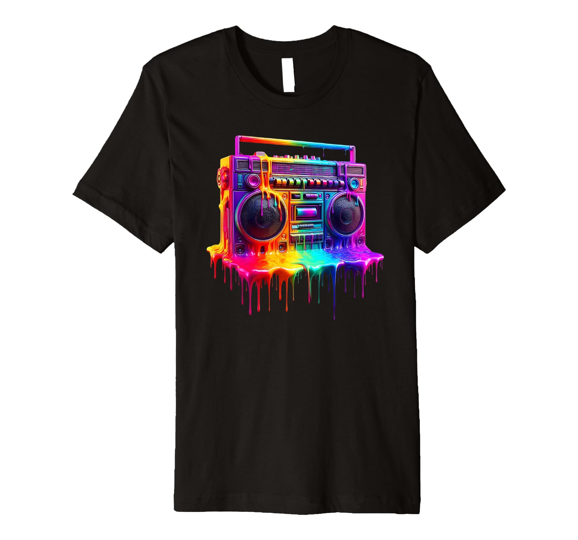 Dripping Paint Boombox Old School 80S T-Shirt - Fun Novelty Design Unisex - T-Shirt, Sweatshirt, Hoodie