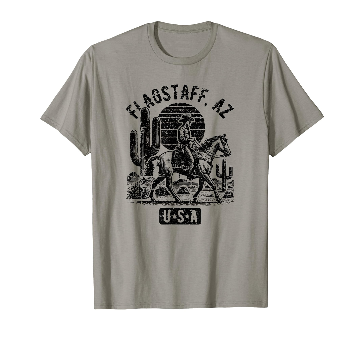 Flagstaff Arizona Usa Cowboy Horse T-Shirt - Aesthetic Graphic Men Women - T-Shirt, Sweatshirt, Hoodie