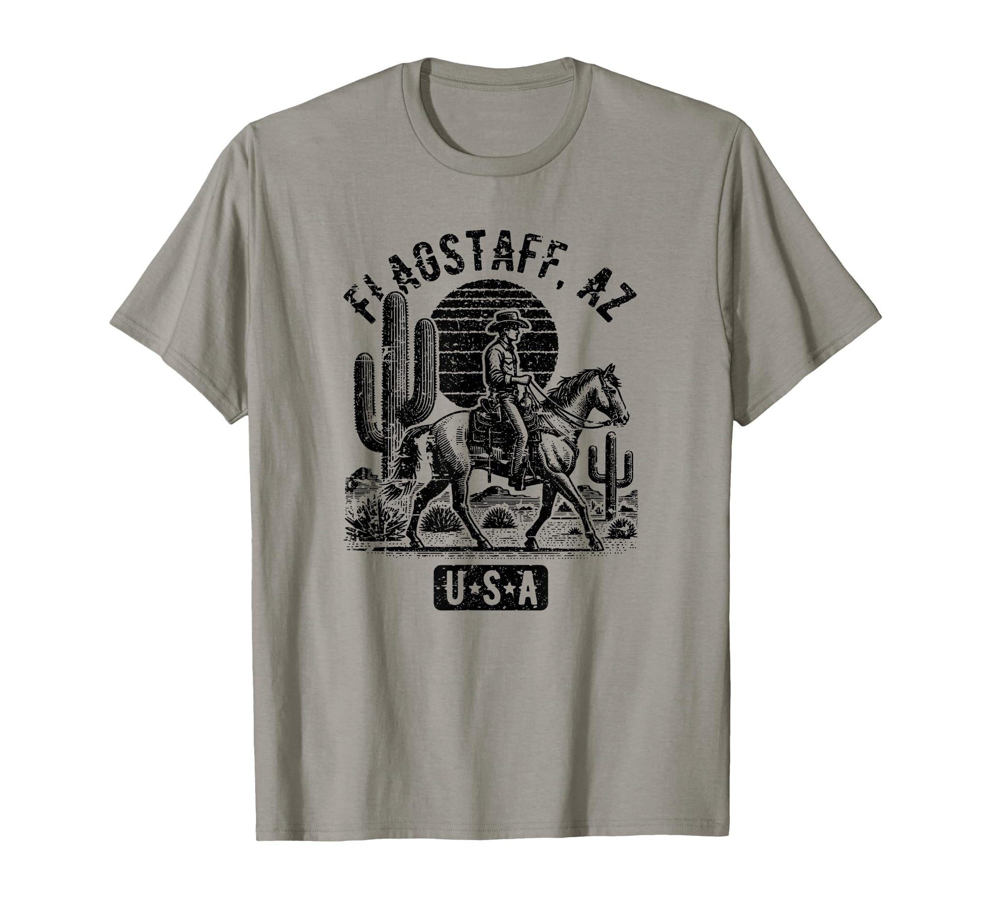 Flagstaff Arizona Usa Cowboy Horse T-Shirt - Aesthetic Graphic Men Women - T-Shirt, Sweatshirt, Hoodie