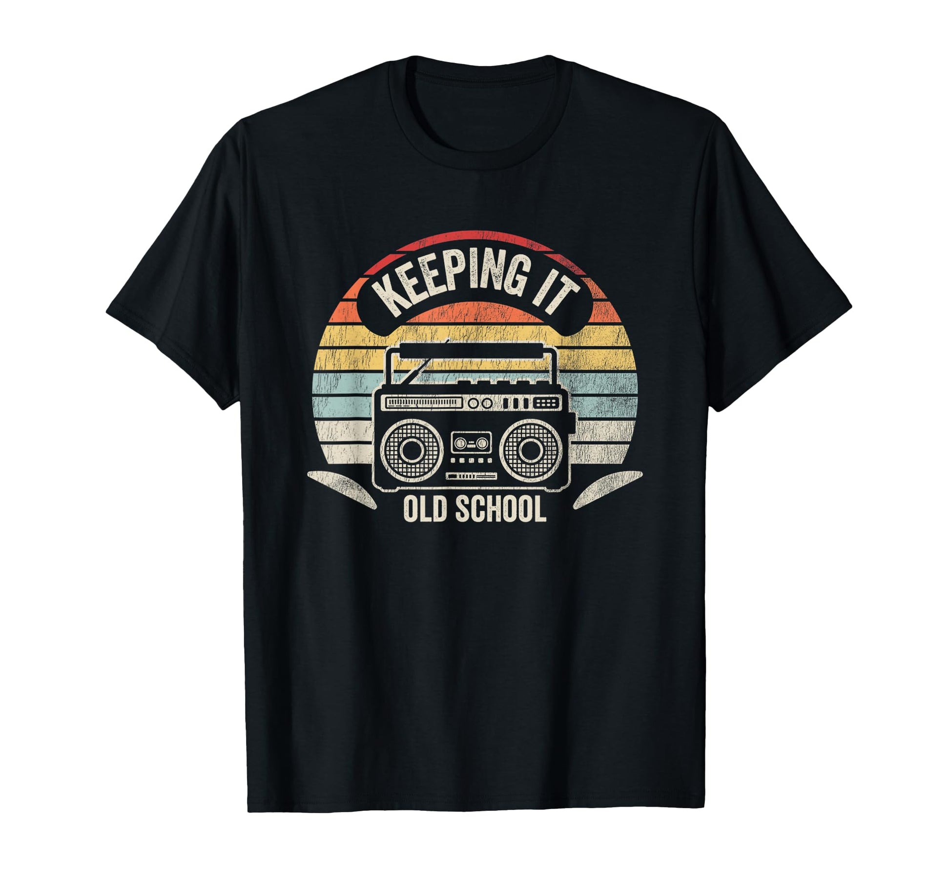 Keeping It Old School Boombox 80S 90S Music T-Shirt - Graphic Print Unisex - T-Shirt, Sweatshirt, Hoodie