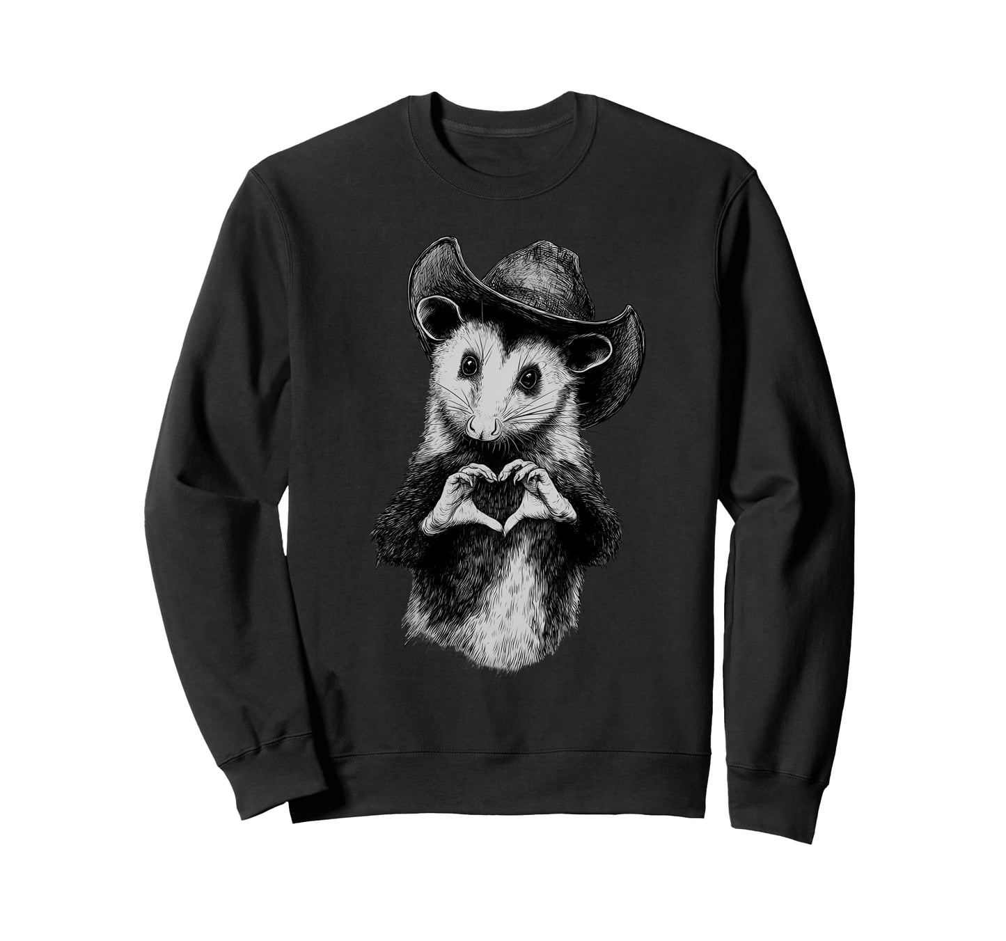 Country Cowboy Opossum Rodeo Cowgirl Sweatshirt - Unique Graphic Unisex - T-Shirt, Sweatshirt, Hoodie