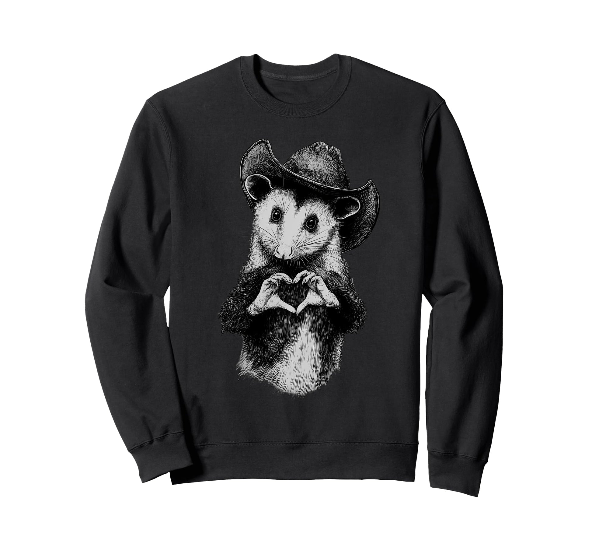 Country Cowboy Opossum Rodeo Cowgirl Sweatshirt - Unique Graphic Unisex - T-Shirt, Sweatshirt, Hoodie