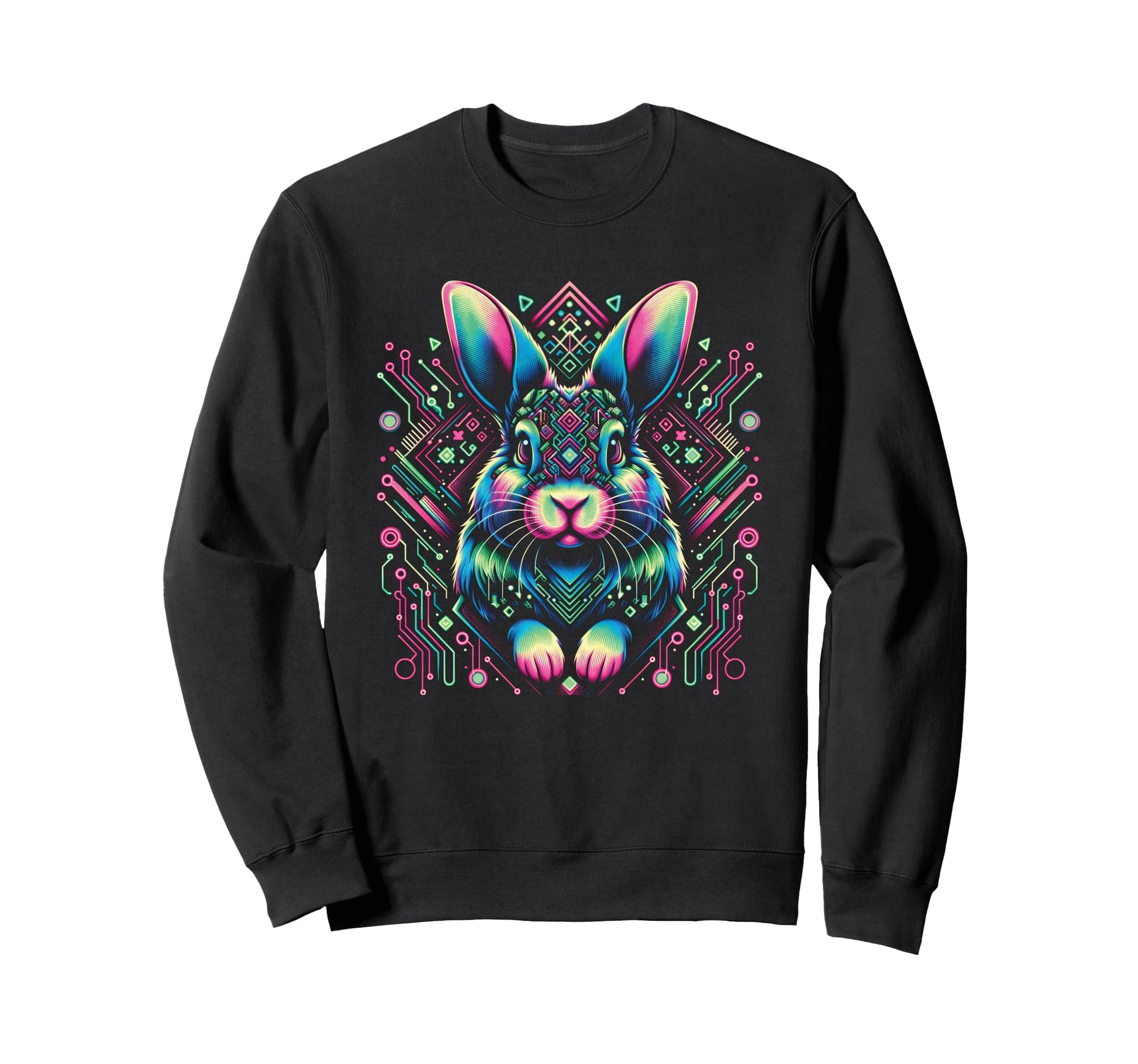 Vaporwave Bunny Rabbit Cyberpunk Art Sweatshirt - Streetwear Style Unisex - T-Shirt, Sweatshirt, Hoodie