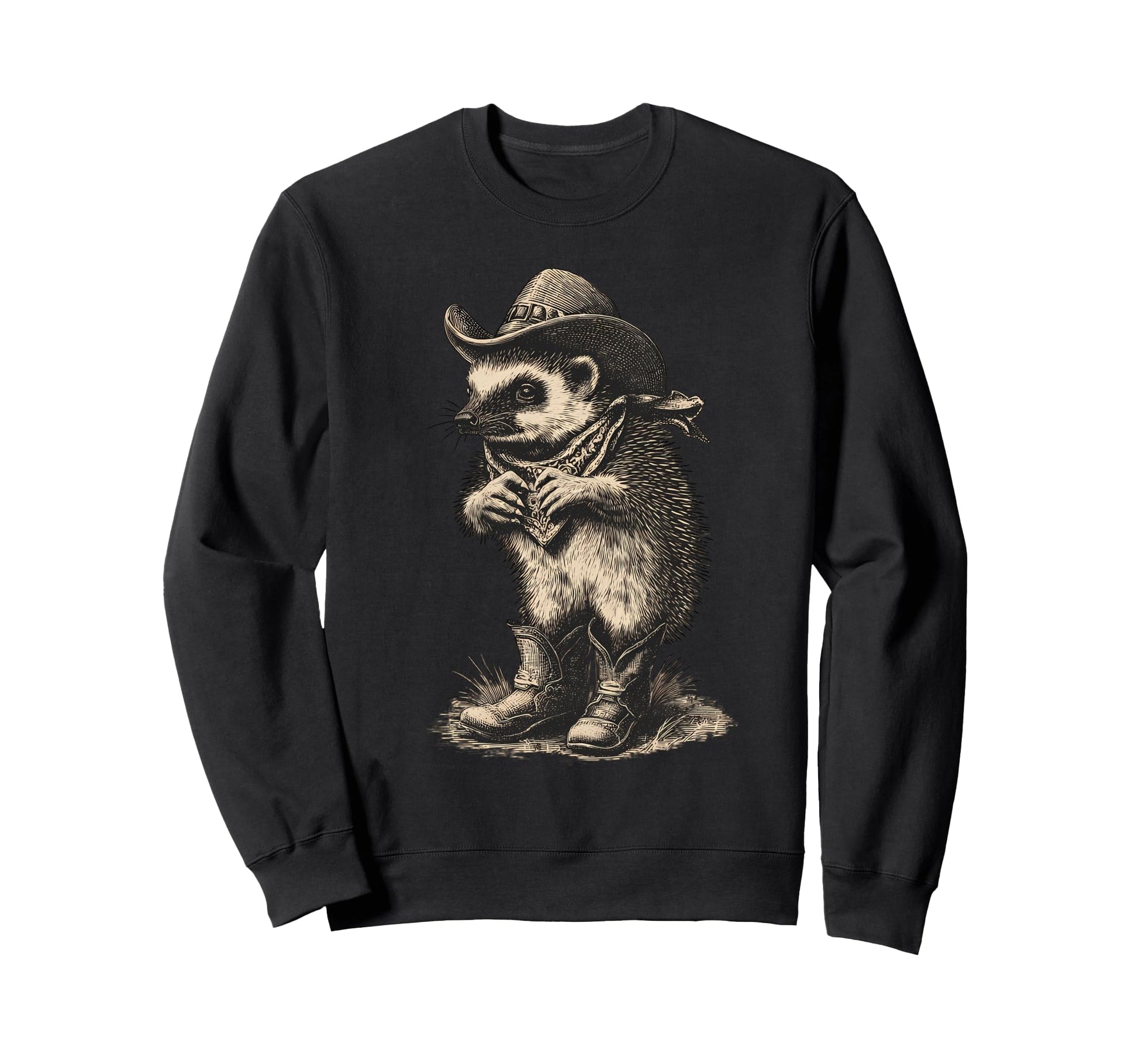 Hedgehog Cowboy Rodeo Cowgirl Sweatshirt - Graphic Print for Adults - T-Shirt, Sweatshirt, Hoodie