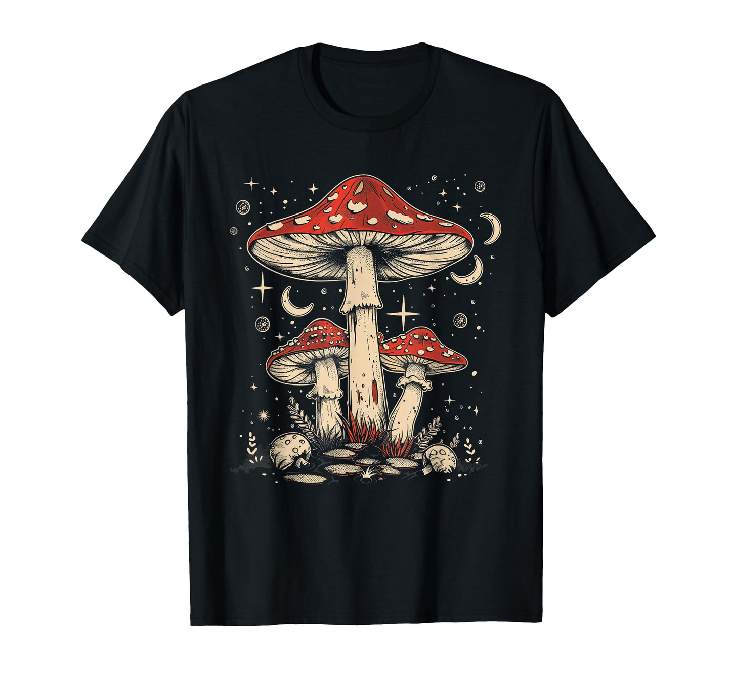 Boho Hippie Mushrooms Natural T-Shirt - Trendy Graphic Men Women - T-Shirt, Sweatshirt, Hoodie
