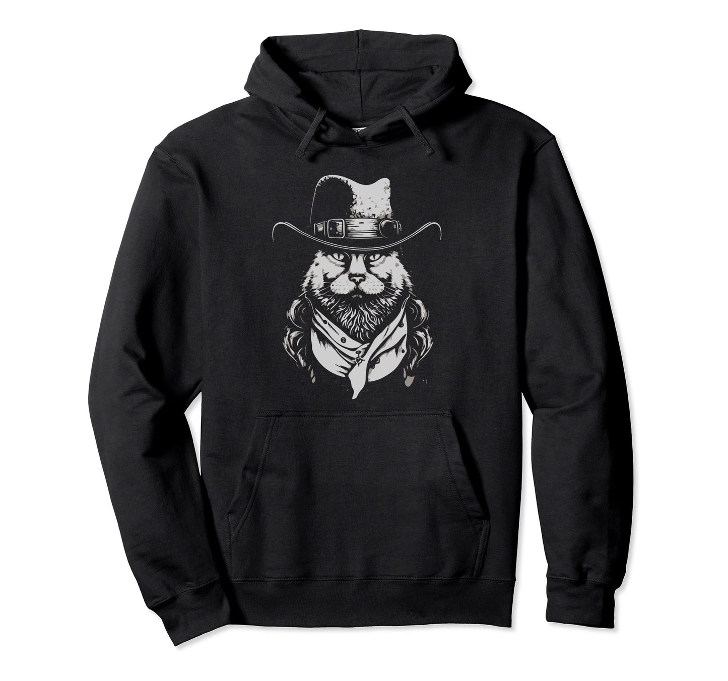 Outlaw Cat Funny Country Music Cat Hoodie - Trendy Graphic for Adults - T-Shirt, Sweatshirt, Hoodie