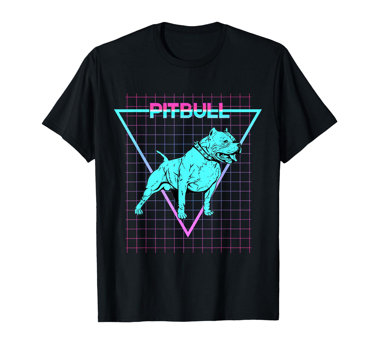 Pitbull Terrier Dog Vaporwave Aesthetic T-Shirt - Custom Art Print Unisex - T-Shirt, Sweatshirt, Hoodie