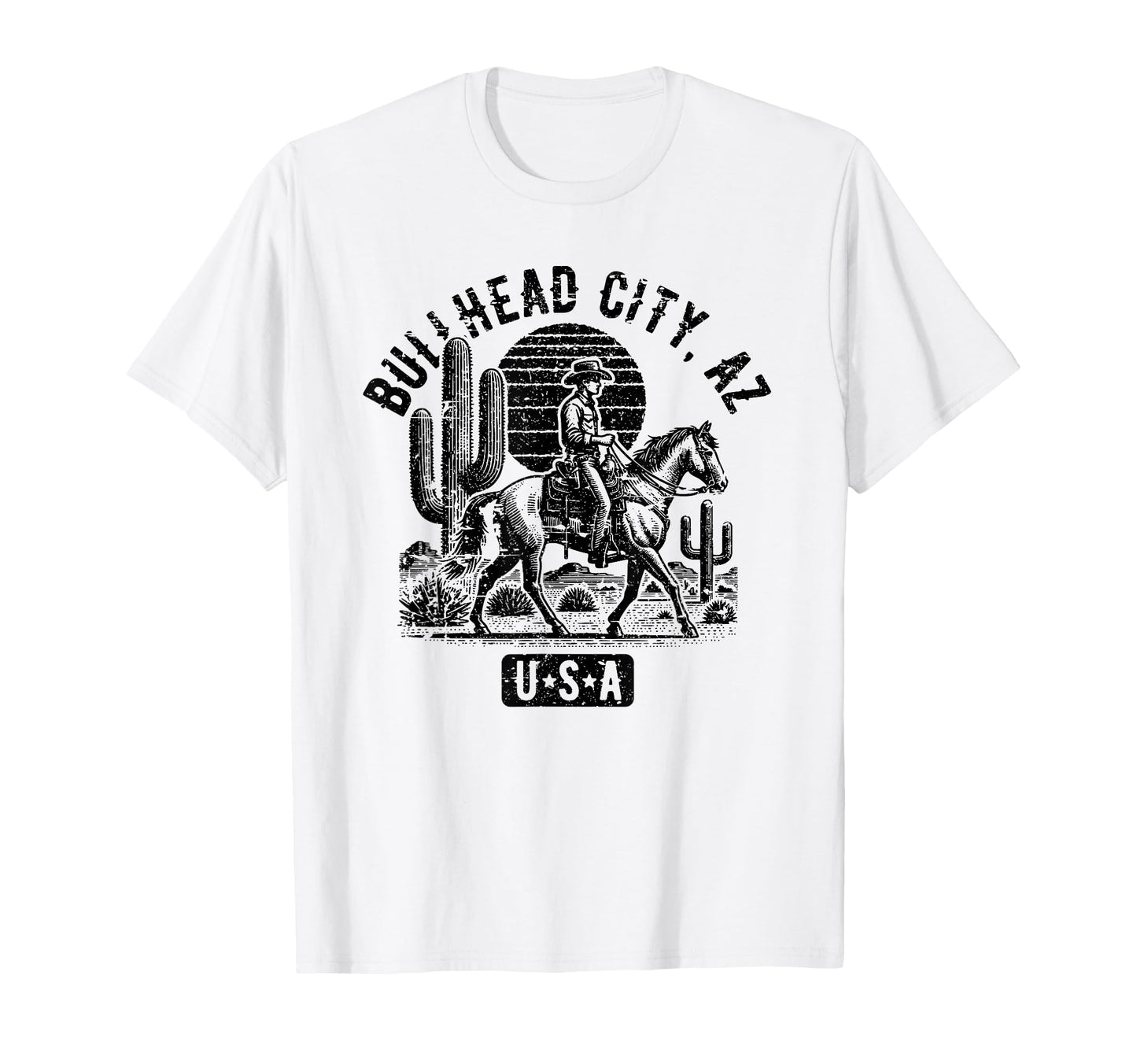 Bullhead City Arizona Usa Cowboy Horse T-Shirt - Fun Novelty Design Unisex - T-Shirt, Sweatshirt, Hoodie