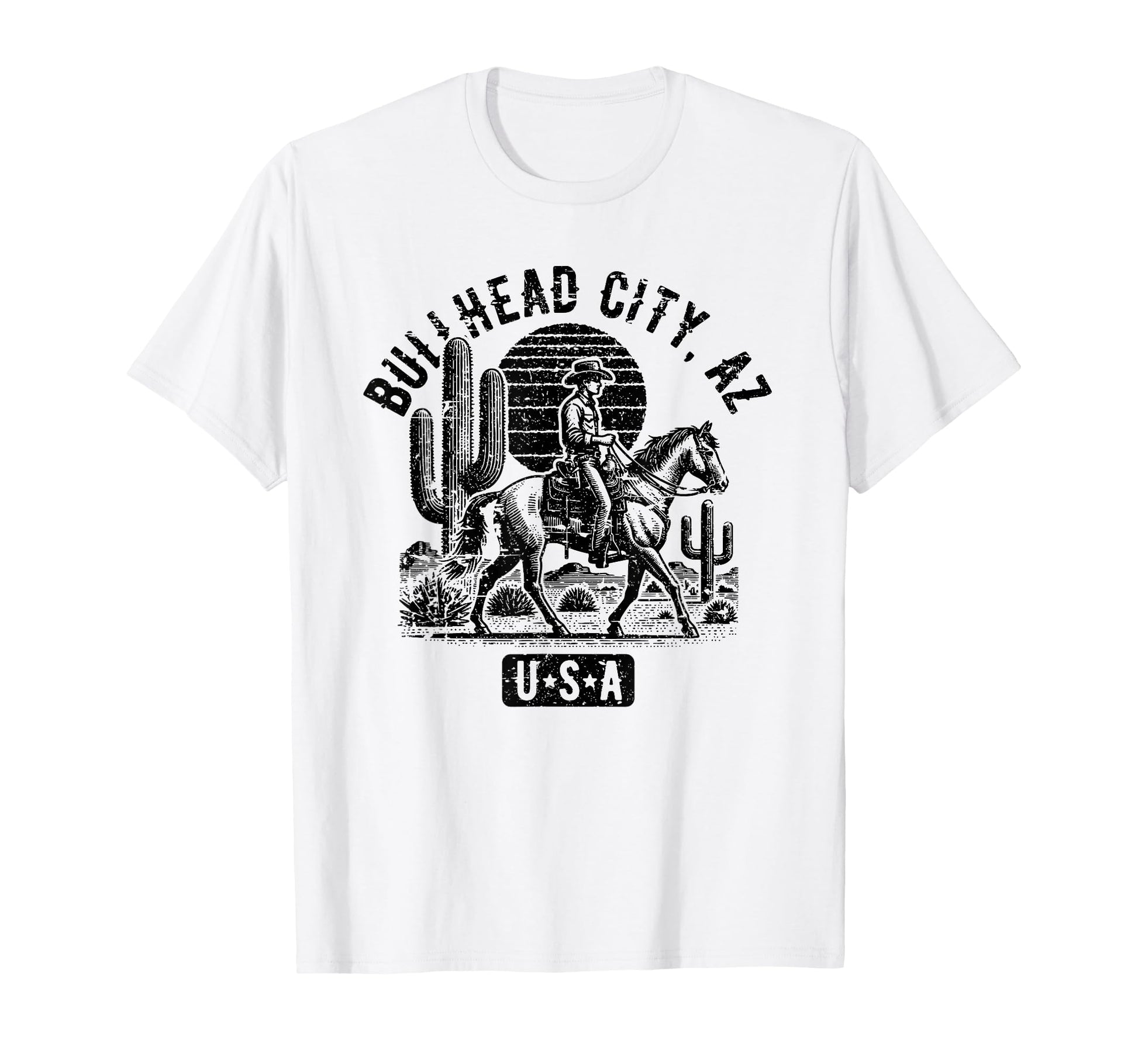 Bullhead City Arizona Usa Cowboy Horse T-Shirt - Fun Novelty Design Unisex - T-Shirt, Sweatshirt, Hoodie