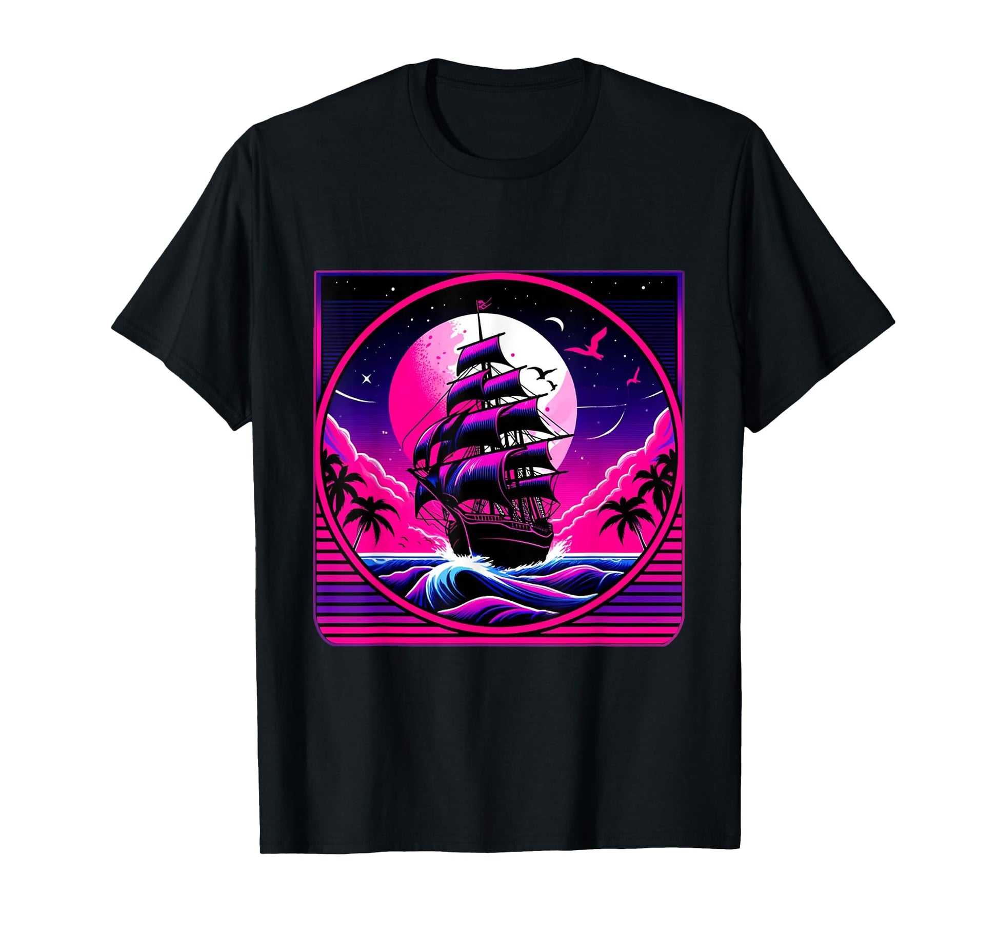 Pirate Ship Vaporwave Aesthetic T-Shirt - Streetwear Style for Adults - T-Shirt, Sweatshirt, Hoodie